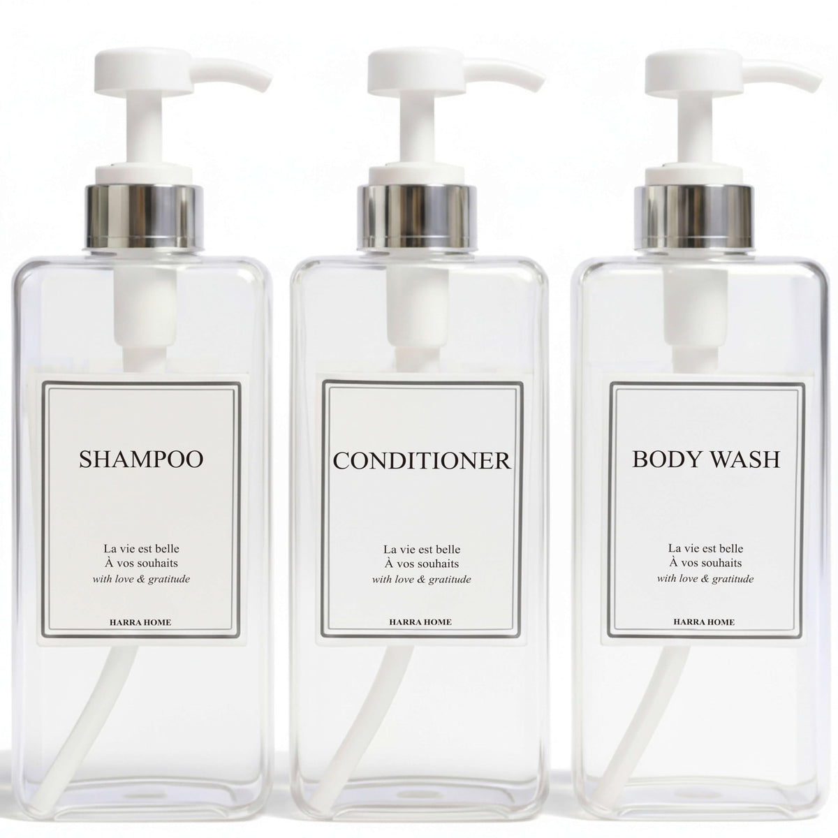 Modern Design Shampoo and Conditioner Dispenser (3 Count)