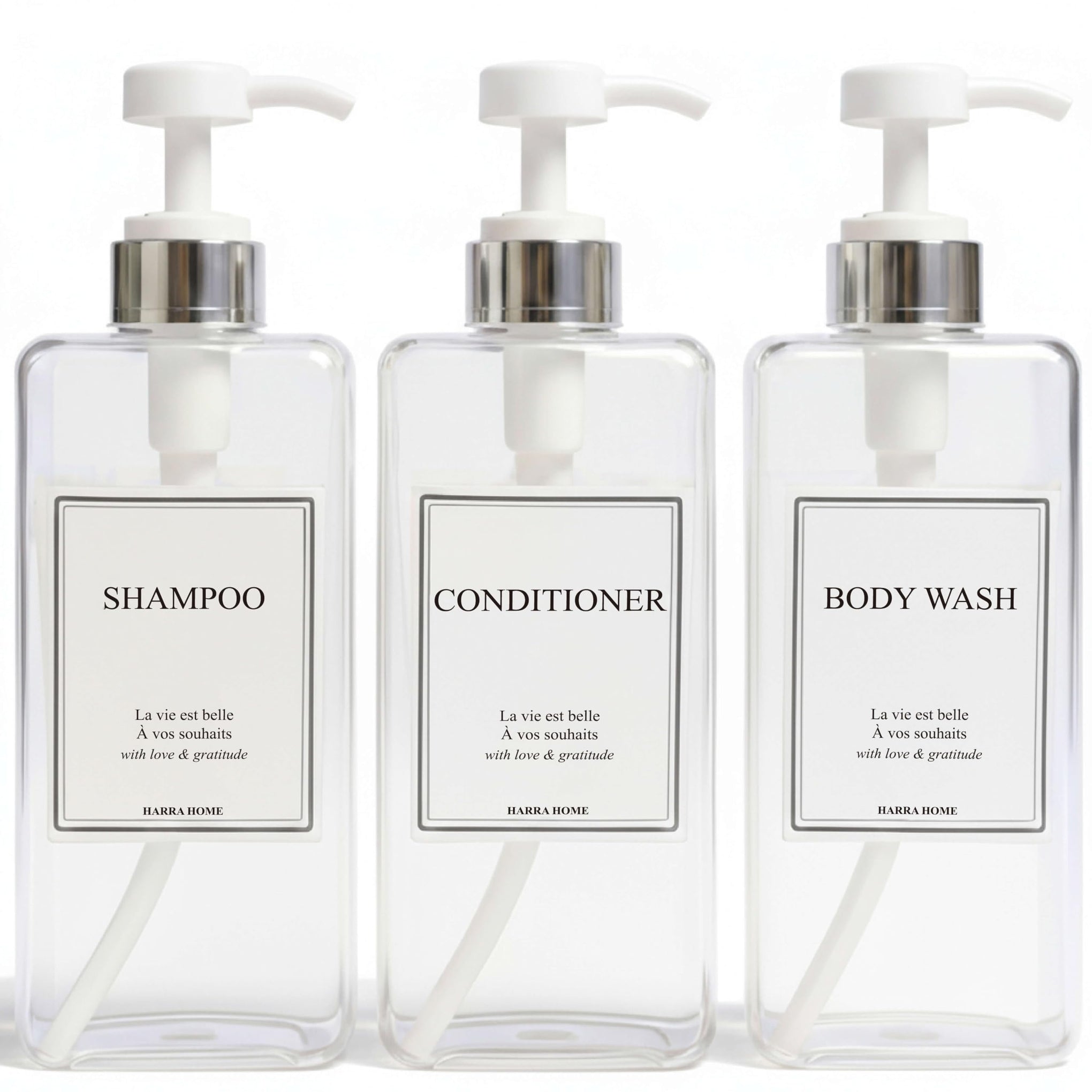 Modern Design Shampoo and Conditioner Dispenser (3 Count)