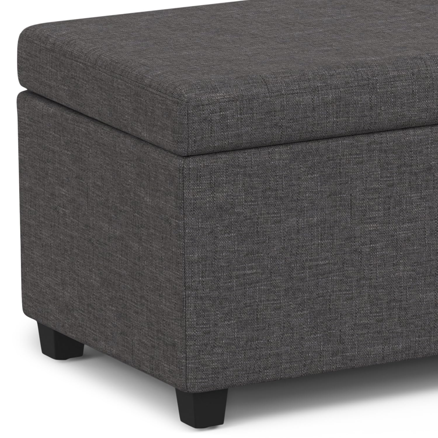 Avalon 54" Wide Vegan Leather Storage Ottoman in Brown