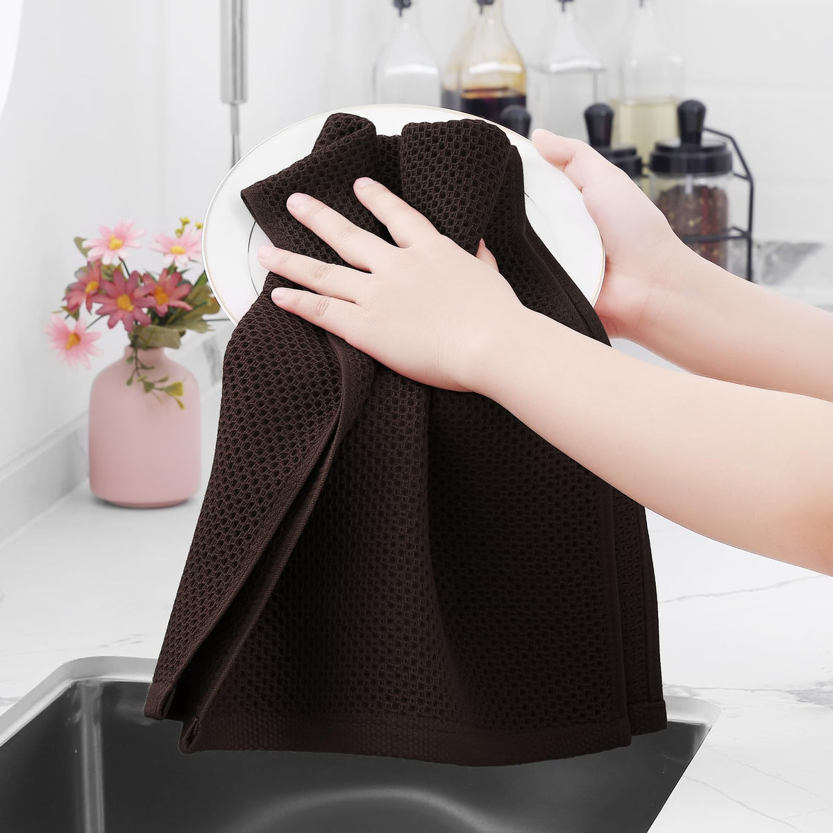100% Cotton Waffle Weave Kitchen Dish Towels 18 (18 Count)