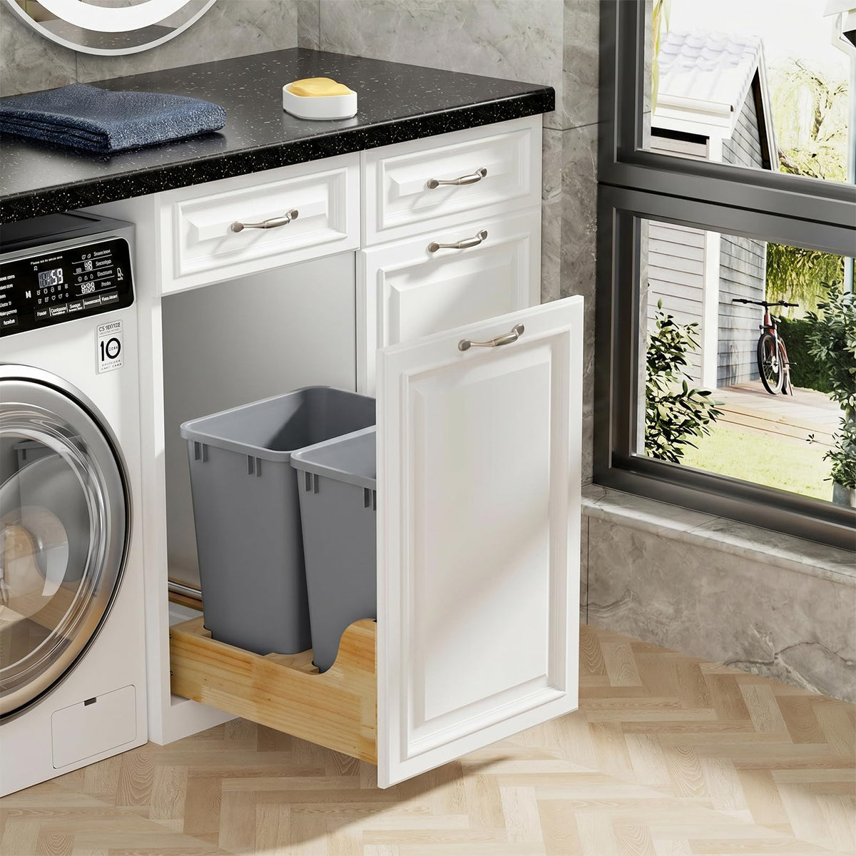 35QT Kitchen Trash Can (2 Count)