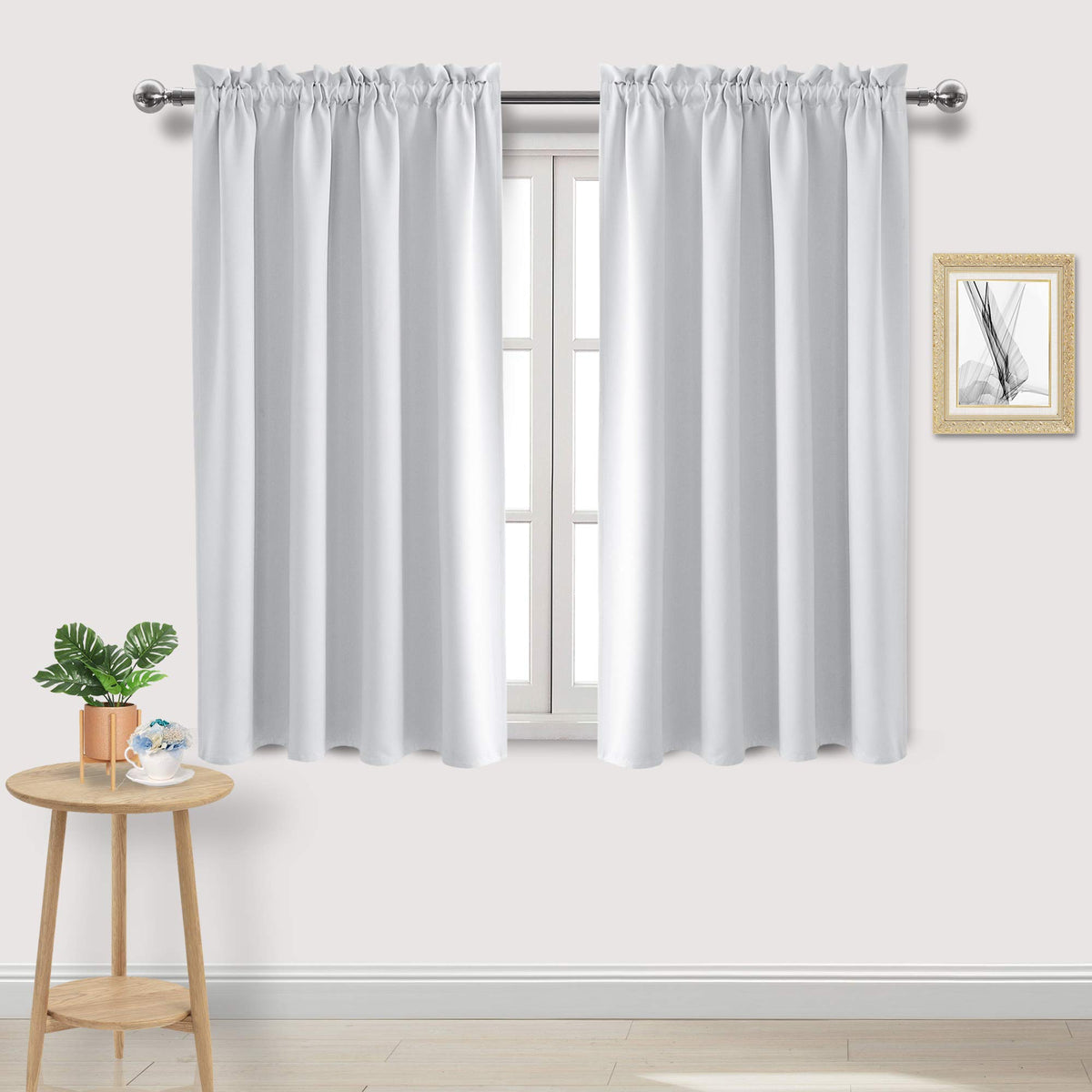 Blackout Curtains for Bedroom Living Room 52 x 54 Inch Long 2 Panels (2 Count)