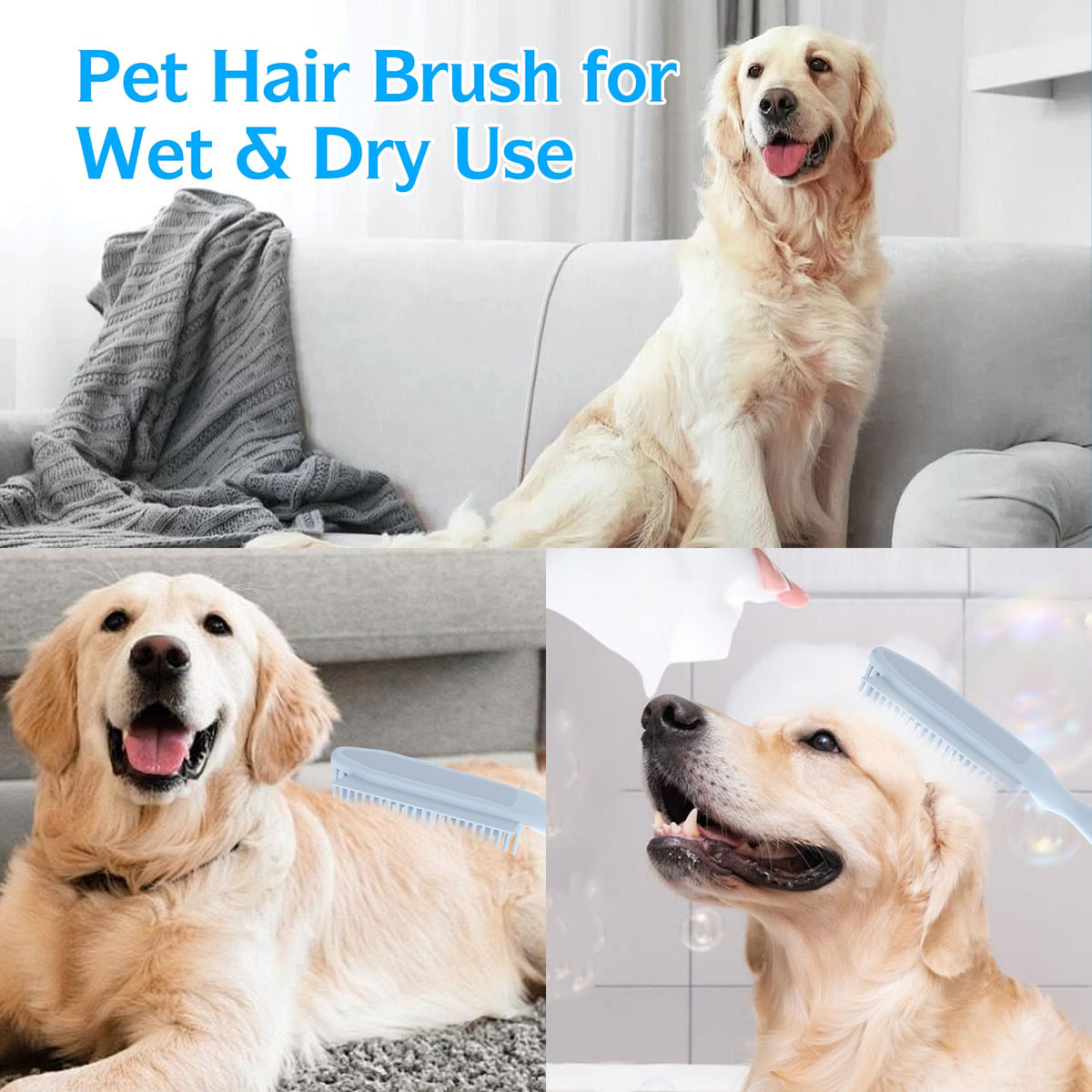 Rubber Broom Carpet Rake for Pet Hair Removal
