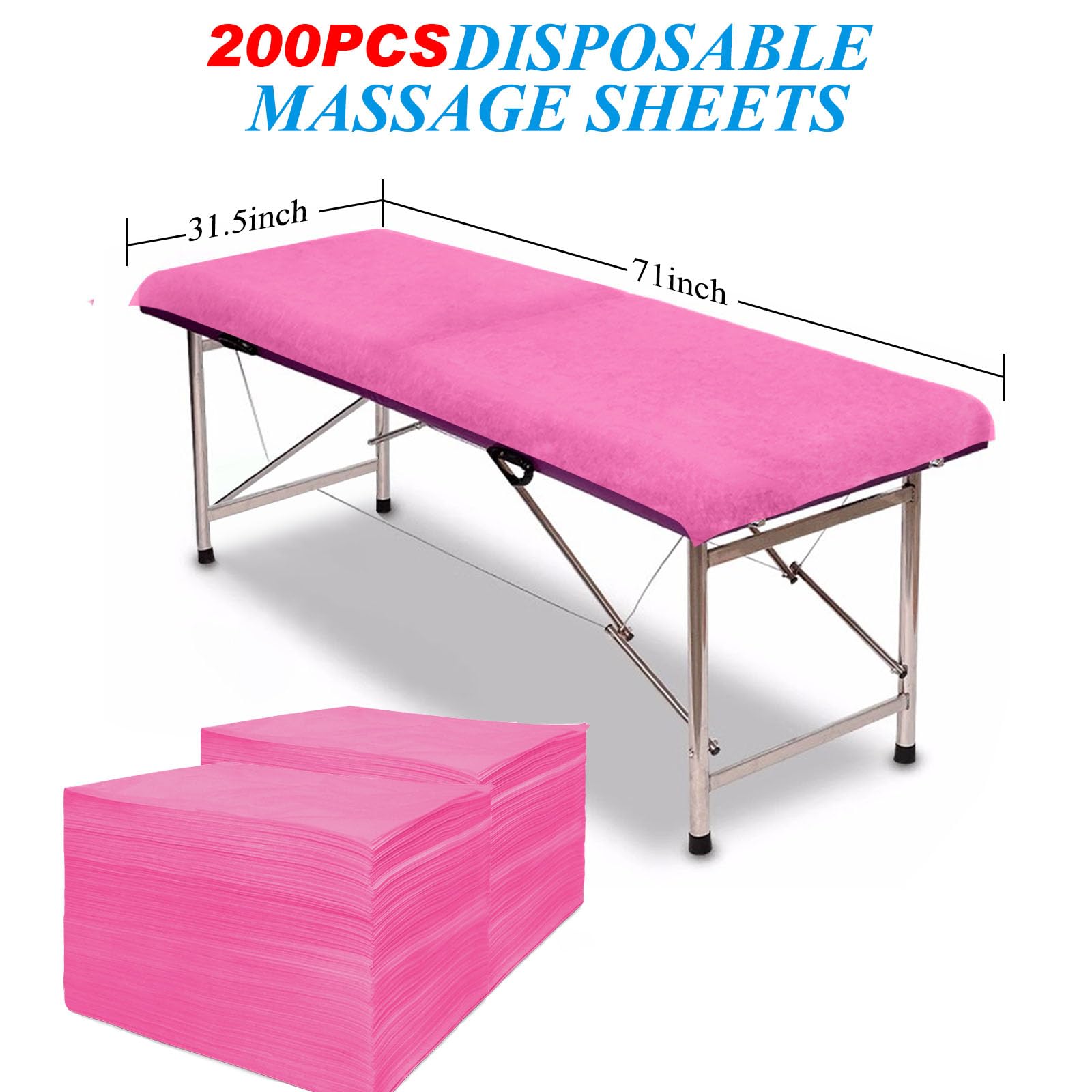 200Pcs Disposable Bed Sheets 31.5"x71"Massage Table Sheets Non (200 Count)