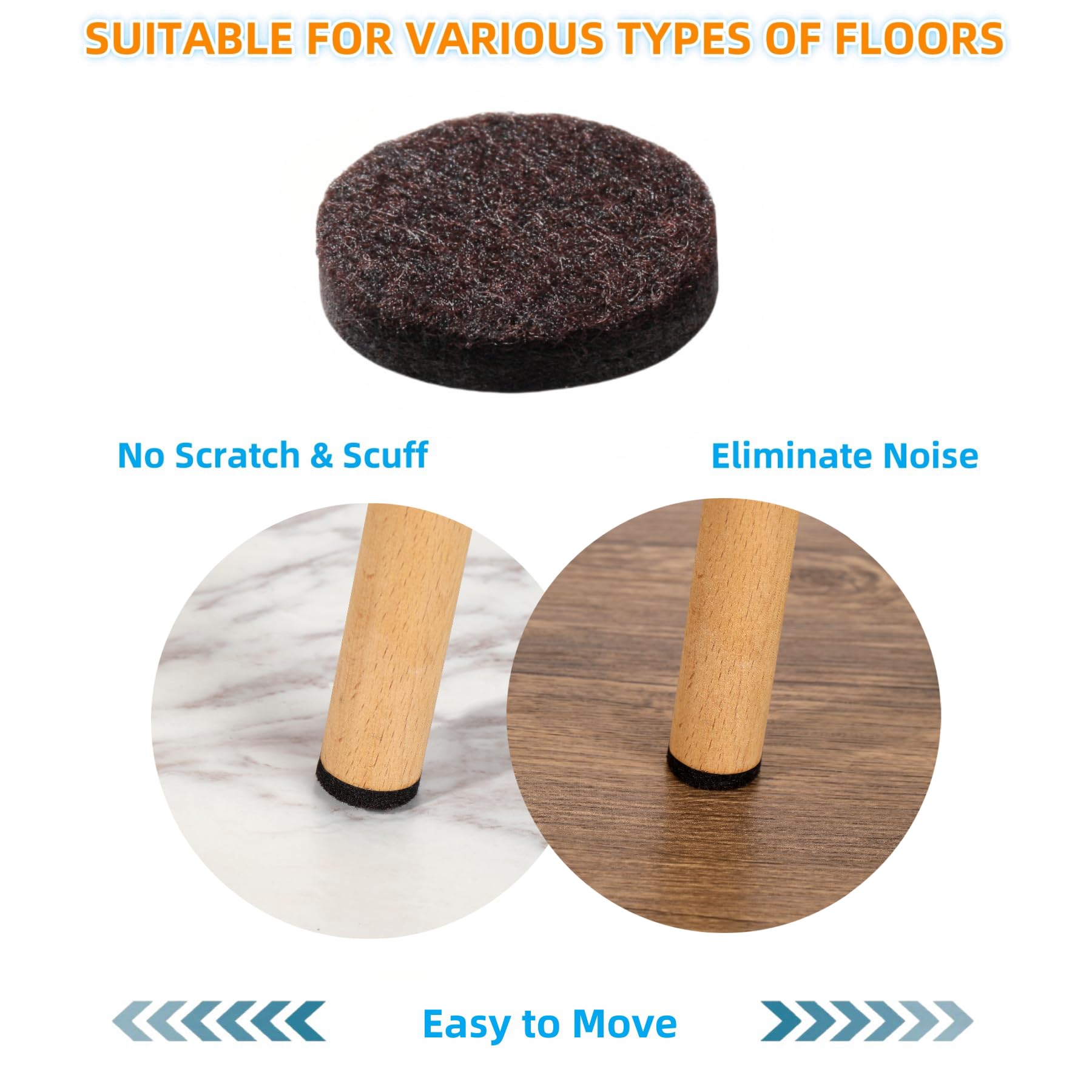 Felt Furniture Pads for Hardwood Floors (129 Count)