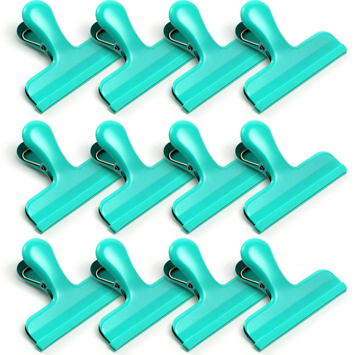 Chip Clips 12 Pack Stainless Steel Chip Bag Clips Covered with Silicone (12 Count)