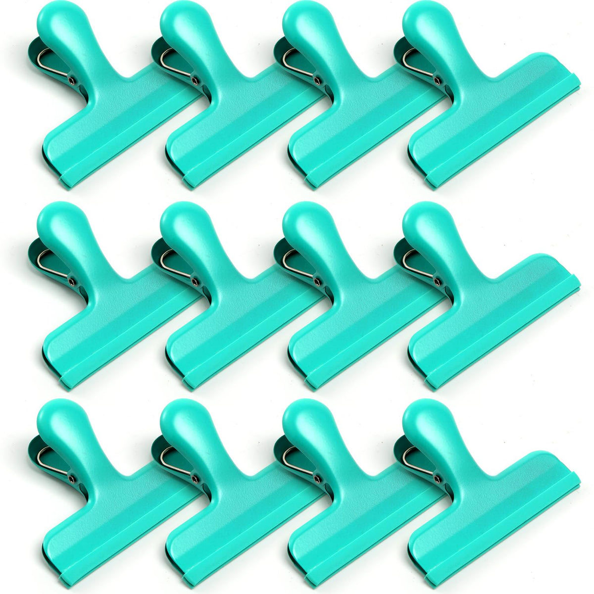 Chip Clips 12 Pack Stainless Steel Chip Bag Clips Covered with Silicone (12 Count)