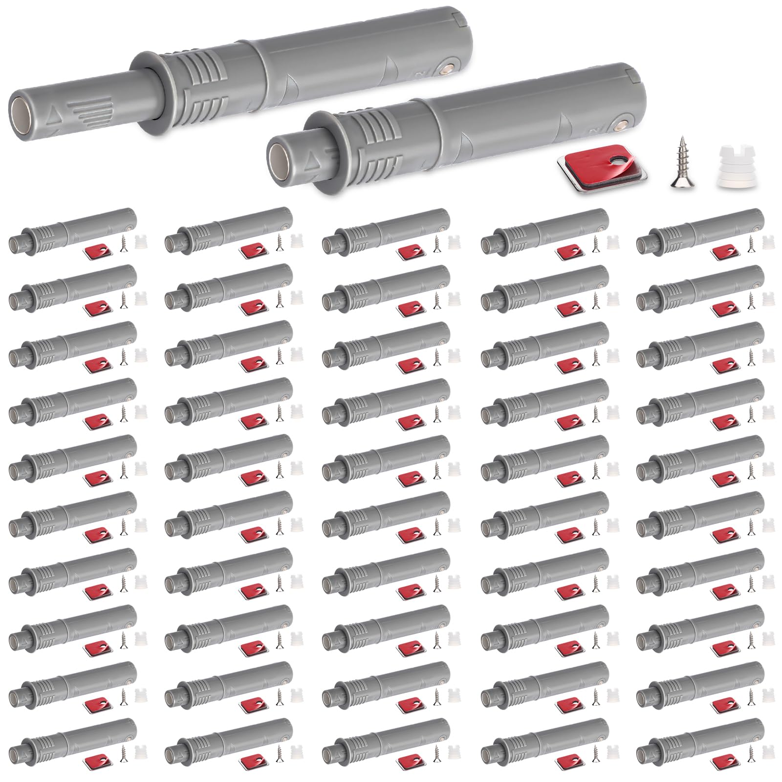50 Pack Magnetic Push Latches for Cabinet Door 2.87 Inches Short Push to Open Cabinet Hardware Pop up Lock Magnetic Latch for Closet Cupboard Wine Rack Dresser Drawer Sliding Door (50 Count)