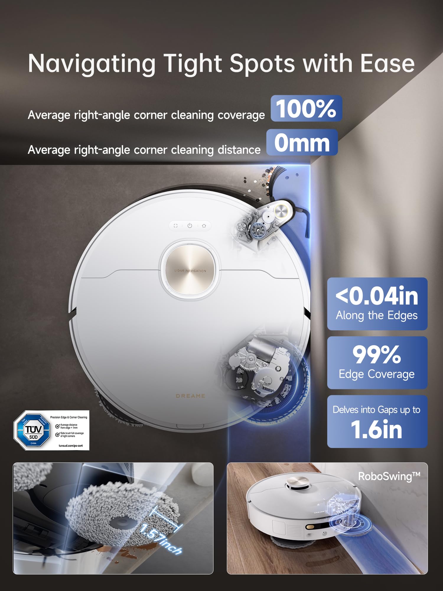 X40 Ultra Robotic Vacuum with Removable & Liftable Mop