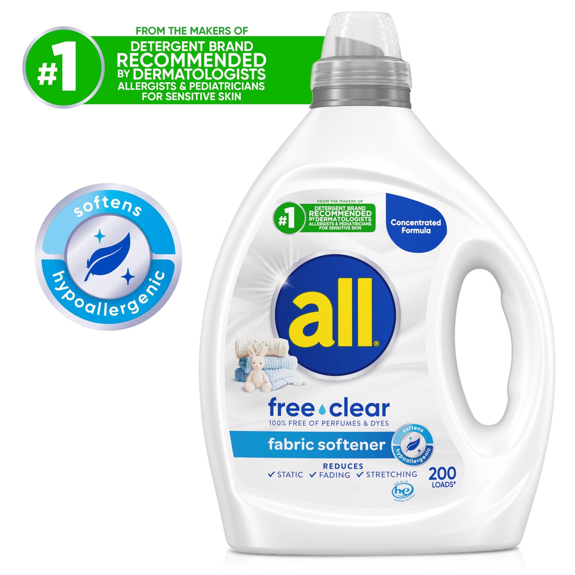 Free Clear Liquid Fabric Softener for Sensitive Skin (80 Fl Oz)