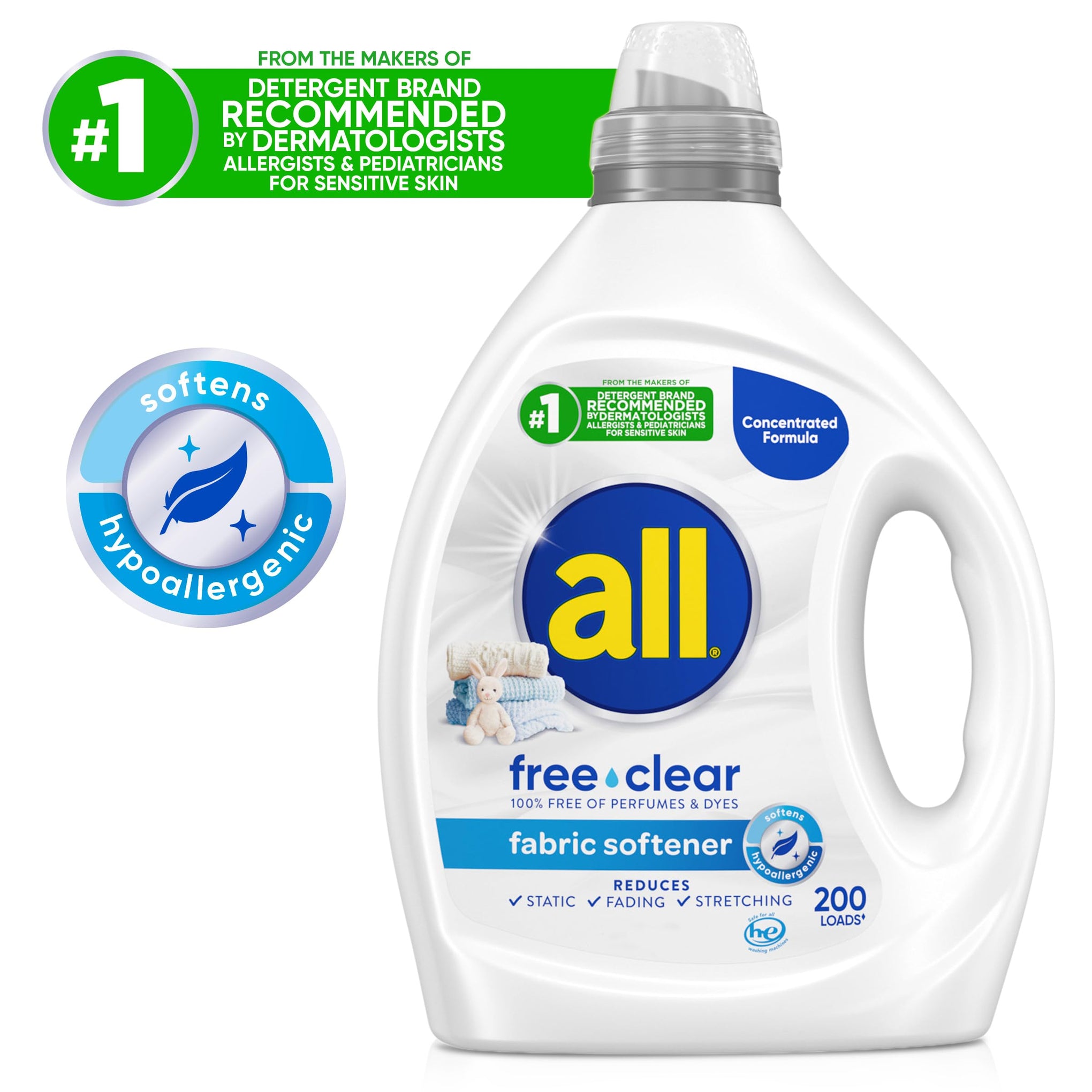 Free Clear Liquid Fabric Softener for Sensitive Skin (80 Fl Oz)