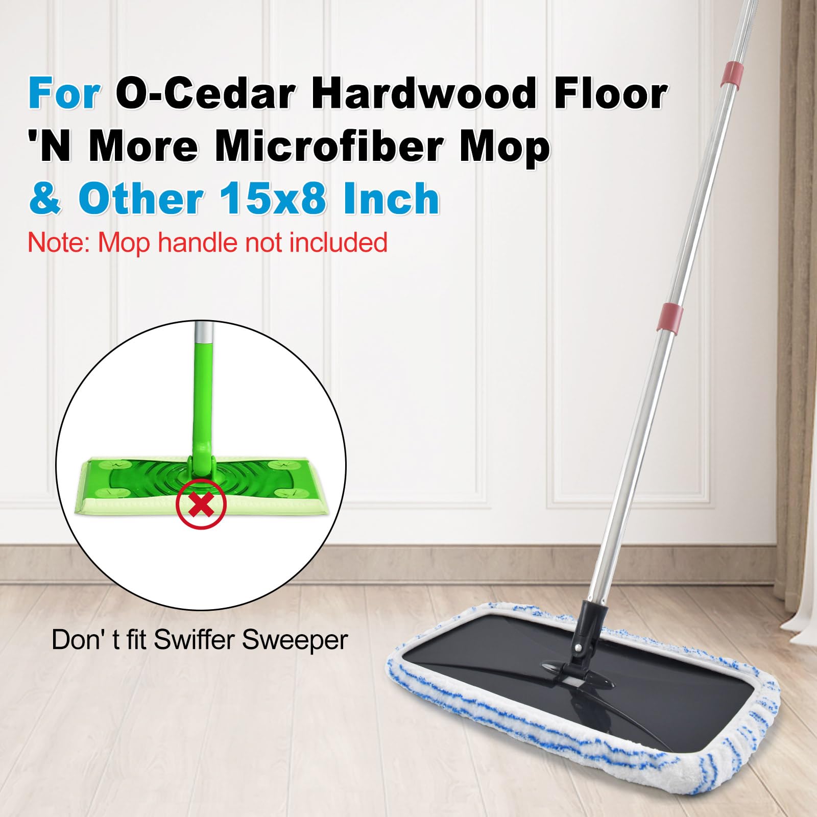 4 Pack Mop Heads Replacements for Ocedar Hardwood Floor 'N More Microfiber Mops