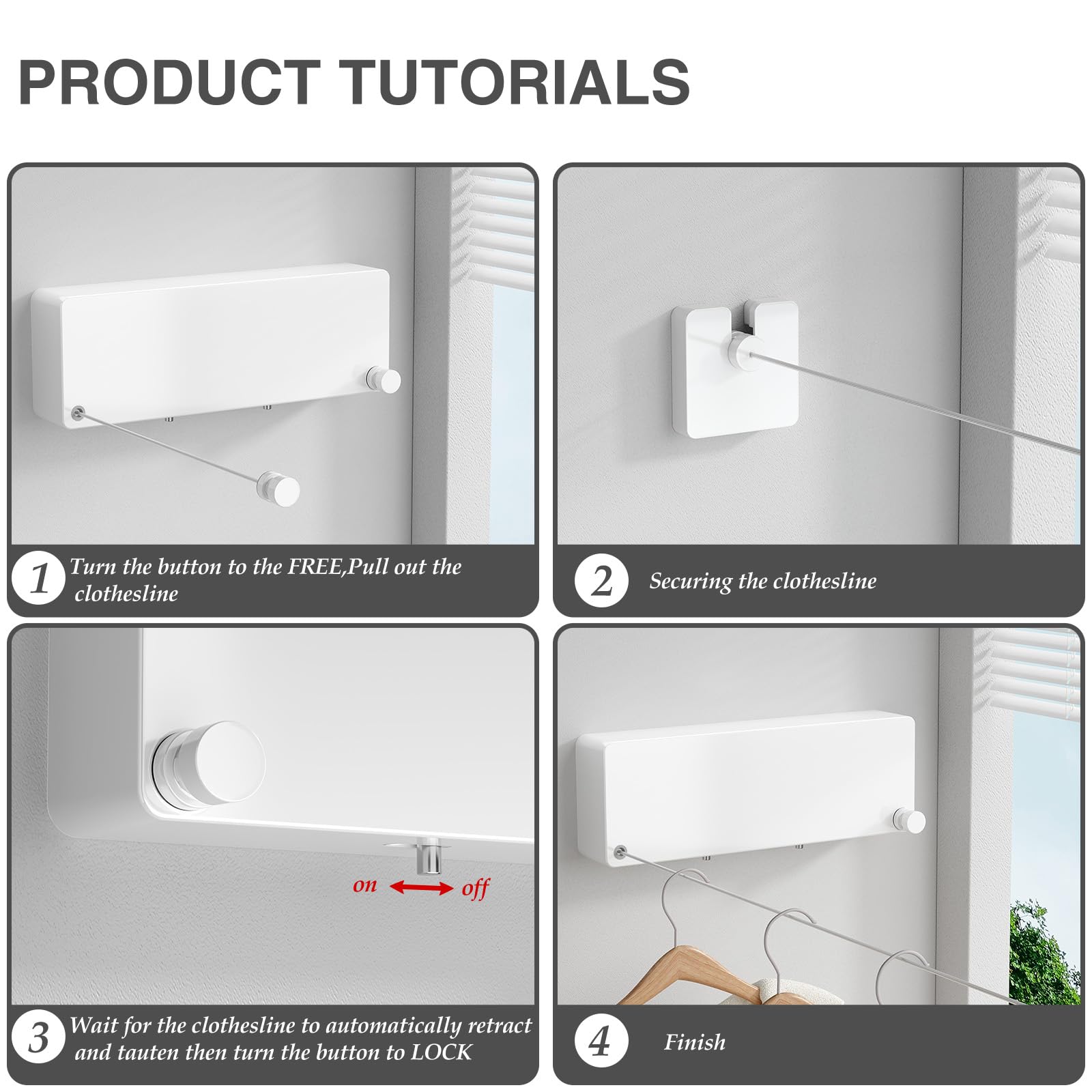 Retractable Clothesline Indoor (15.8 Foot)