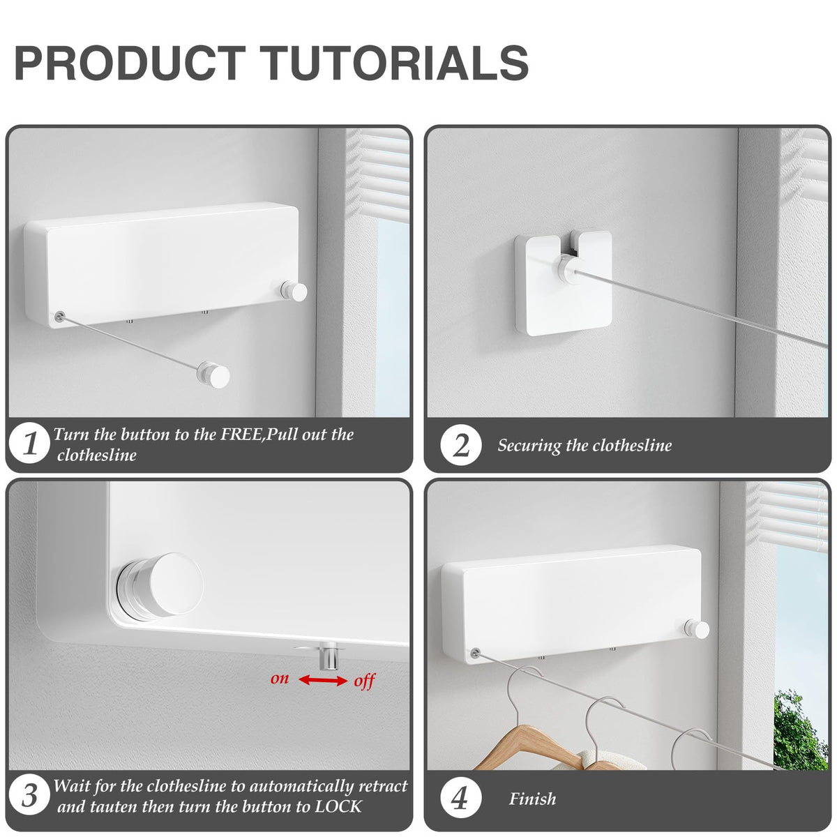 Retractable Clothesline Indoor (15.8 Foot)