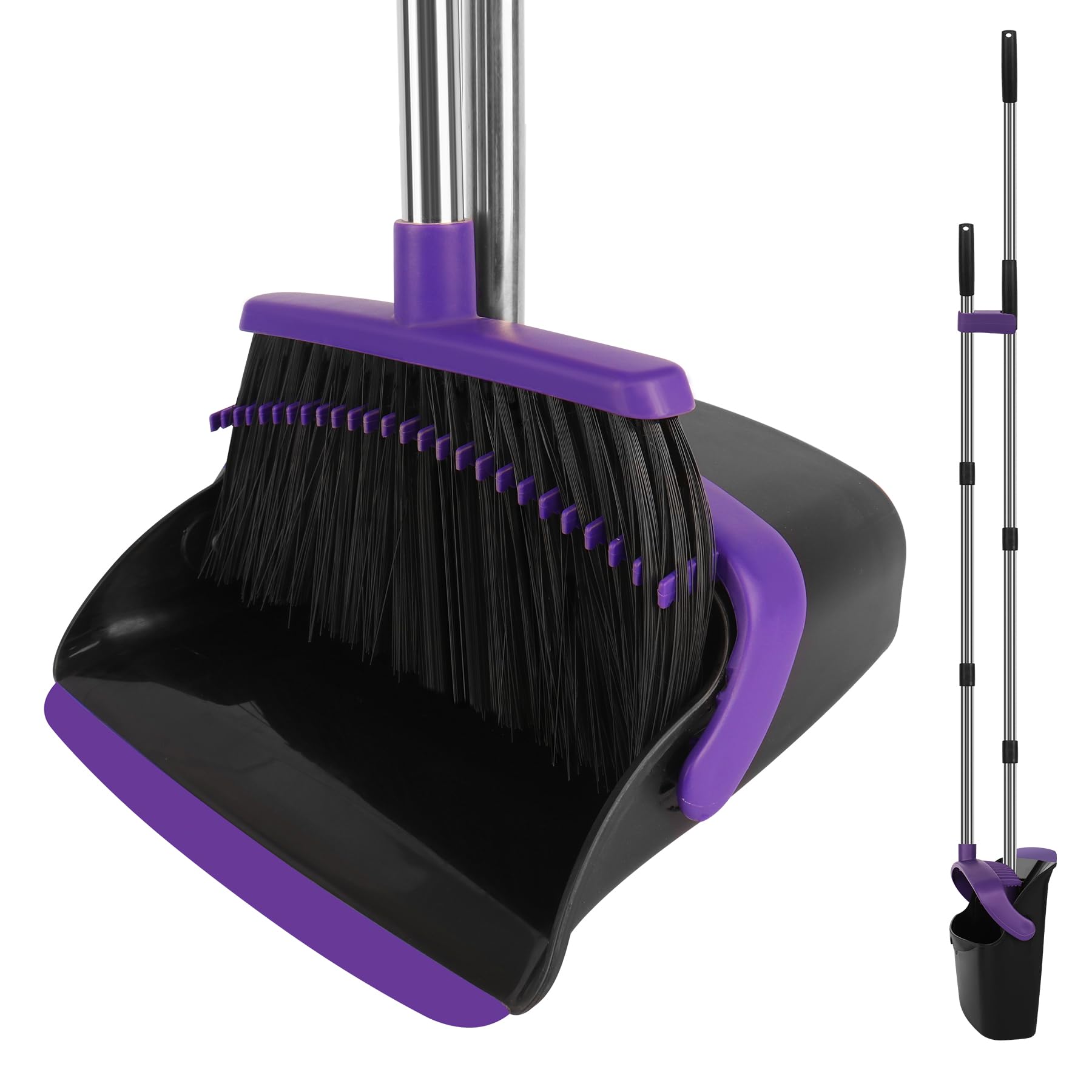 Purple Broom and Dustpan Combo Set