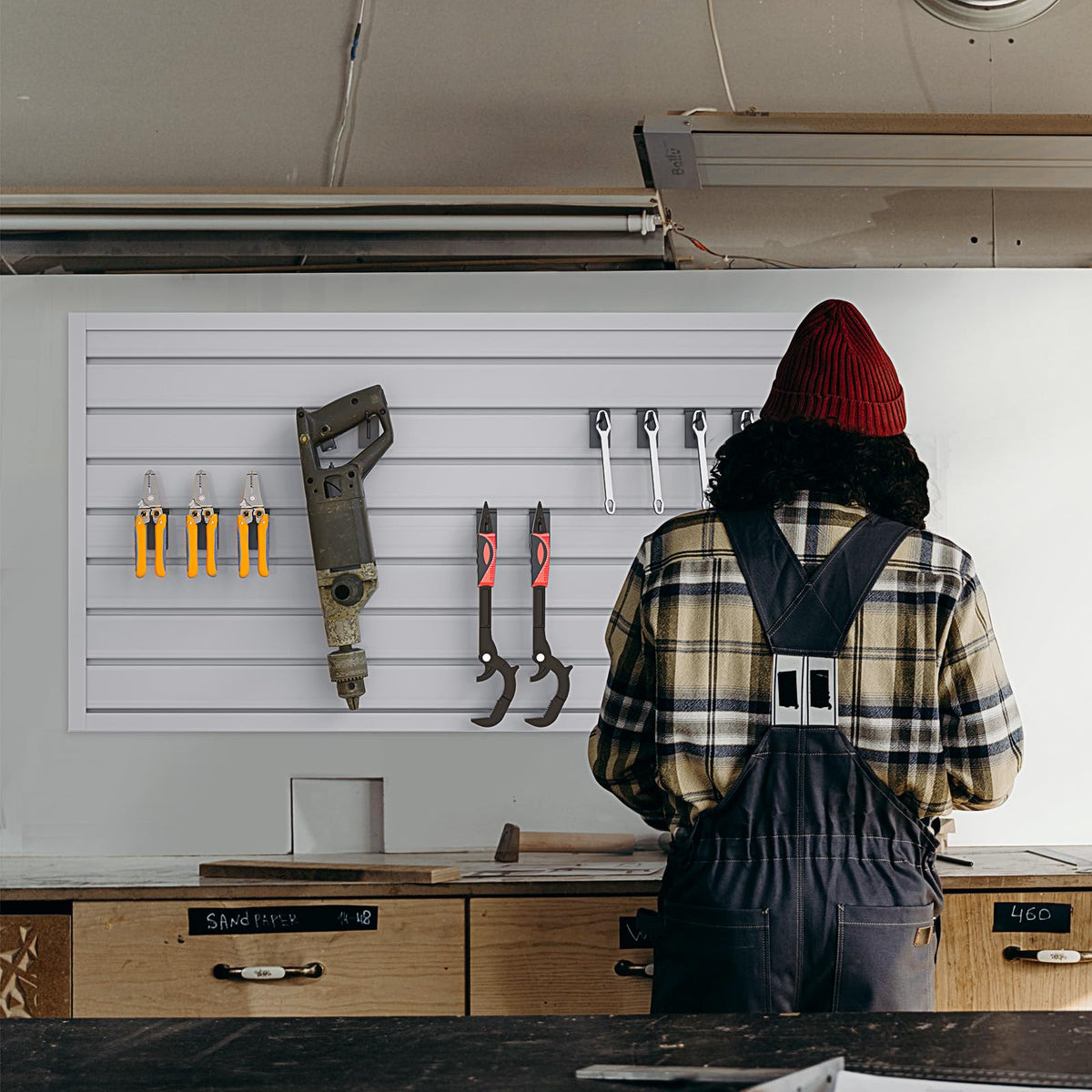 2 x 4ft Slatwall Panel Wall Storage Systems