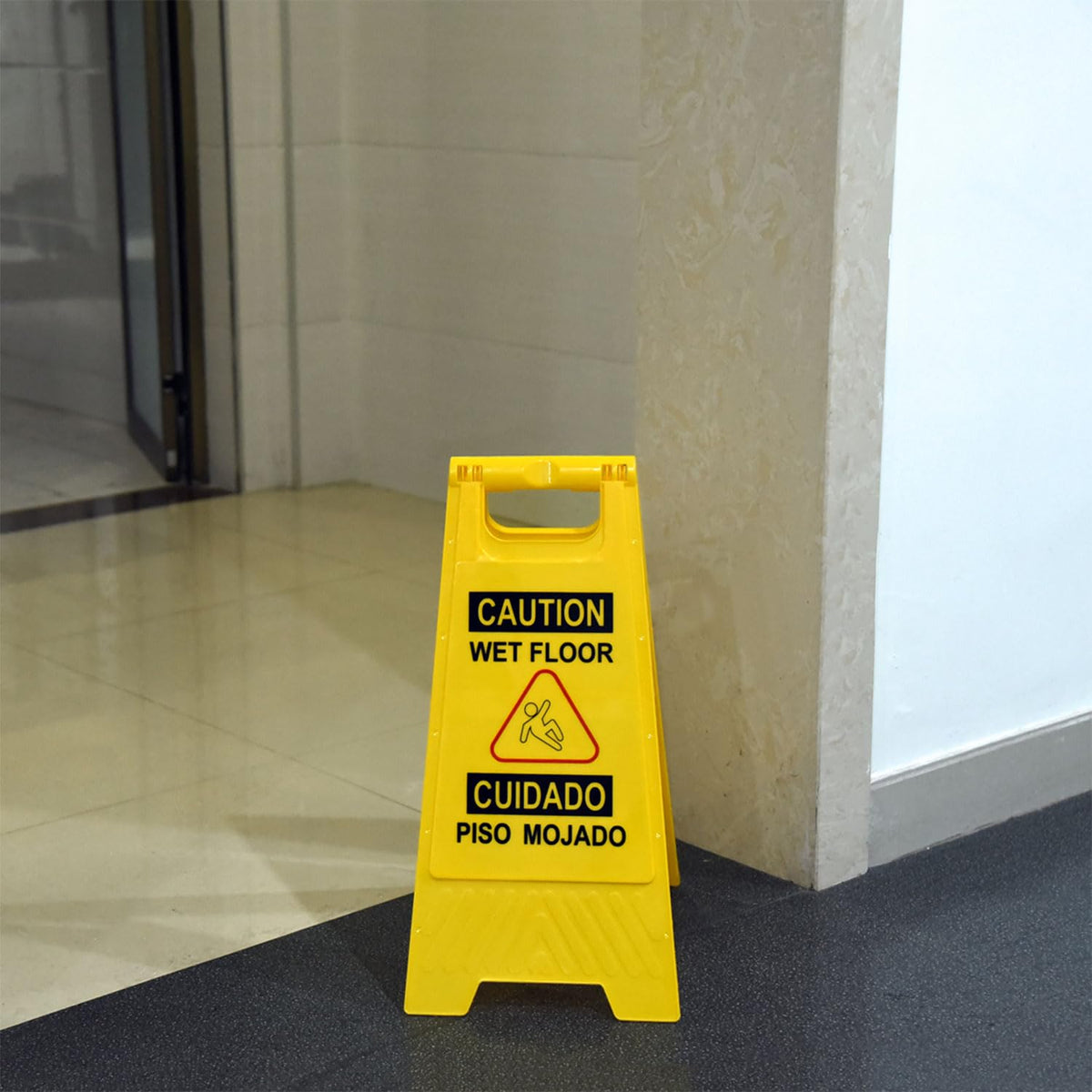 12 Pack Bilingual Caution Wet Floor Signs (12 Count)