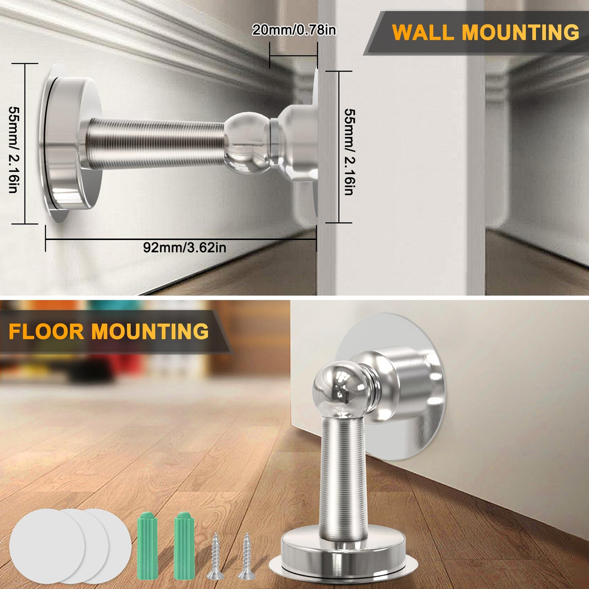 6 Pack Magnetic Door Stopper (6 Count)