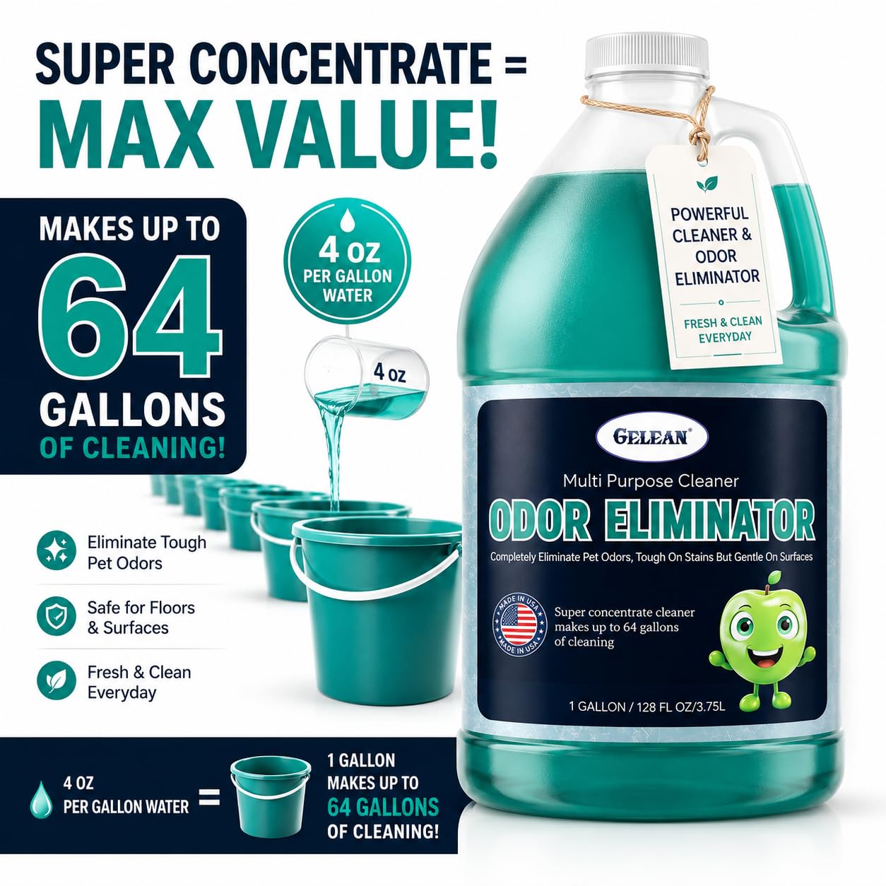 Multi Purpose Cleaner Pet Odor eliminator (128 Fl Oz)