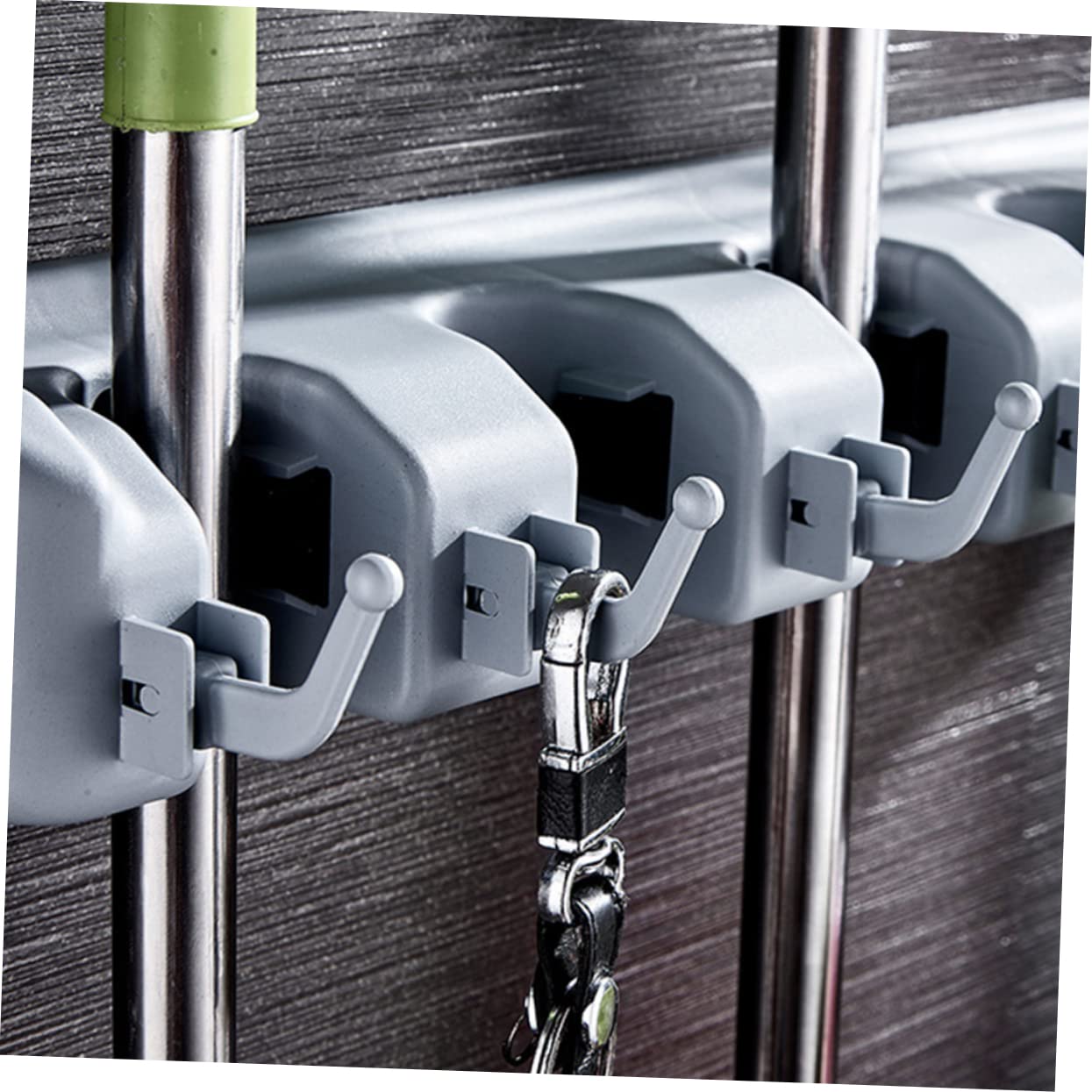 Plastic Mop Holder Wall Mount Broom Hanger Clip Dual