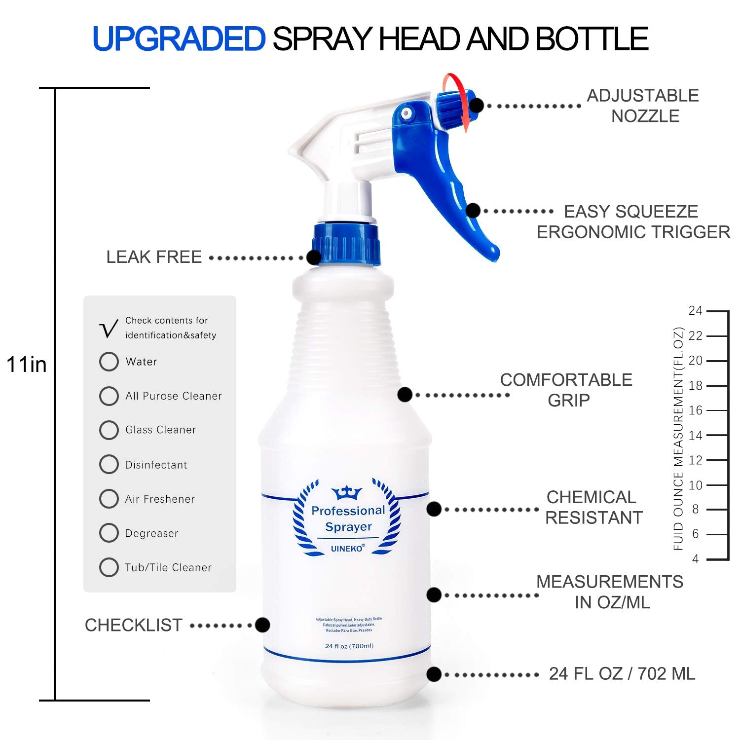 Plastic Spray Bottles 3 Pack (3 Count)