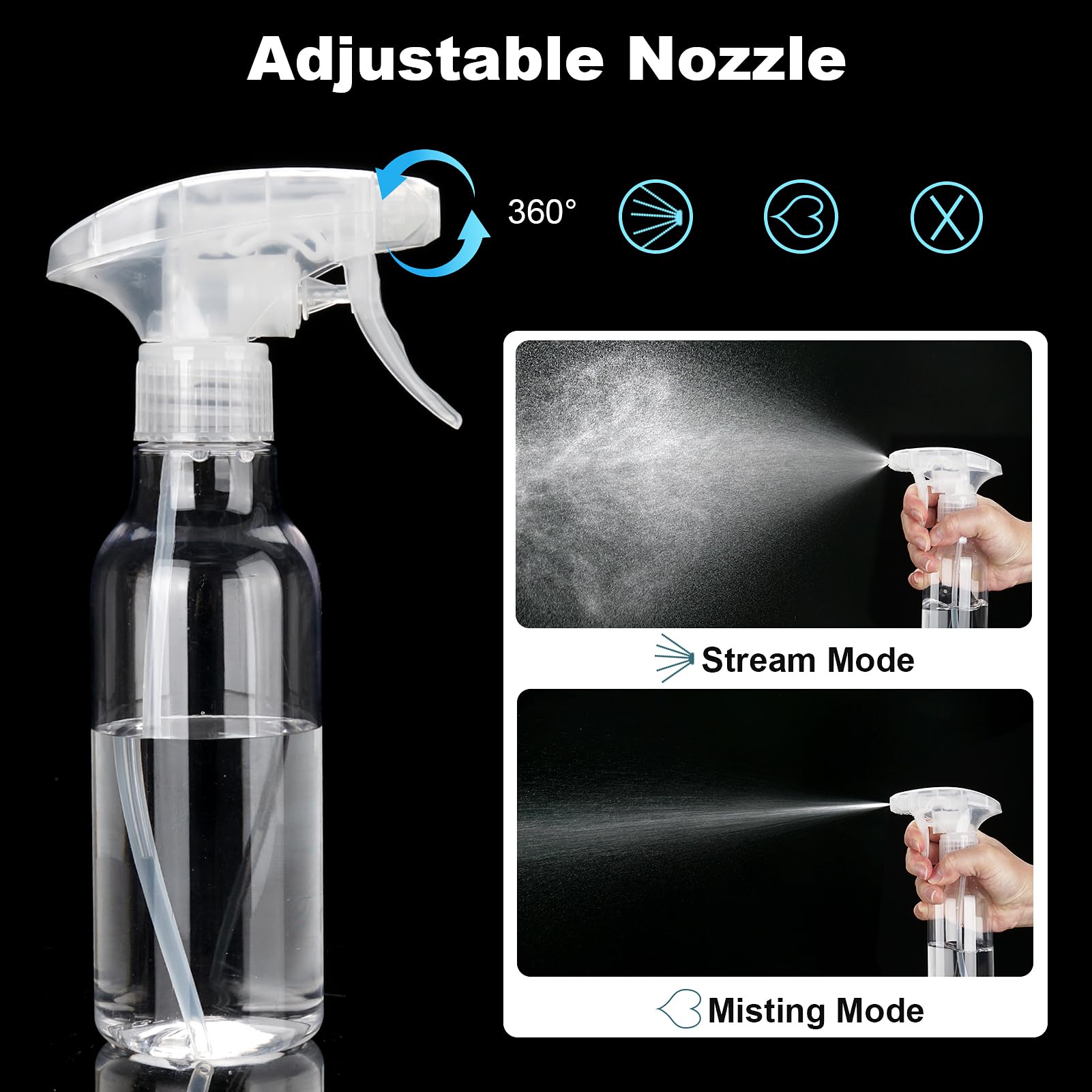 Plastic Spray Bottles 8.8oz (4 Count)