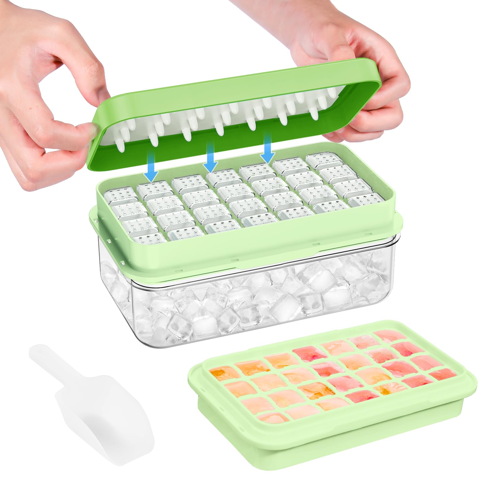 Ice Cube Tray with Lid and Bin