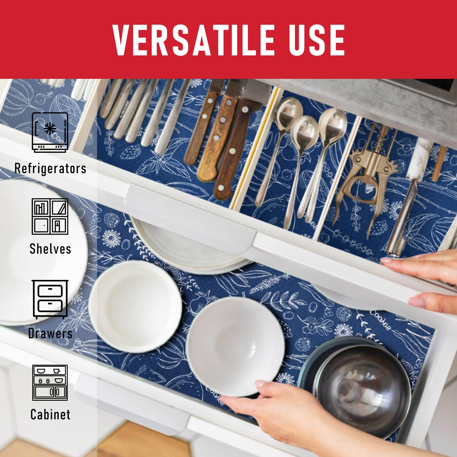 Large Refrigerator Liners for Shelves (36 Sq Ft)
