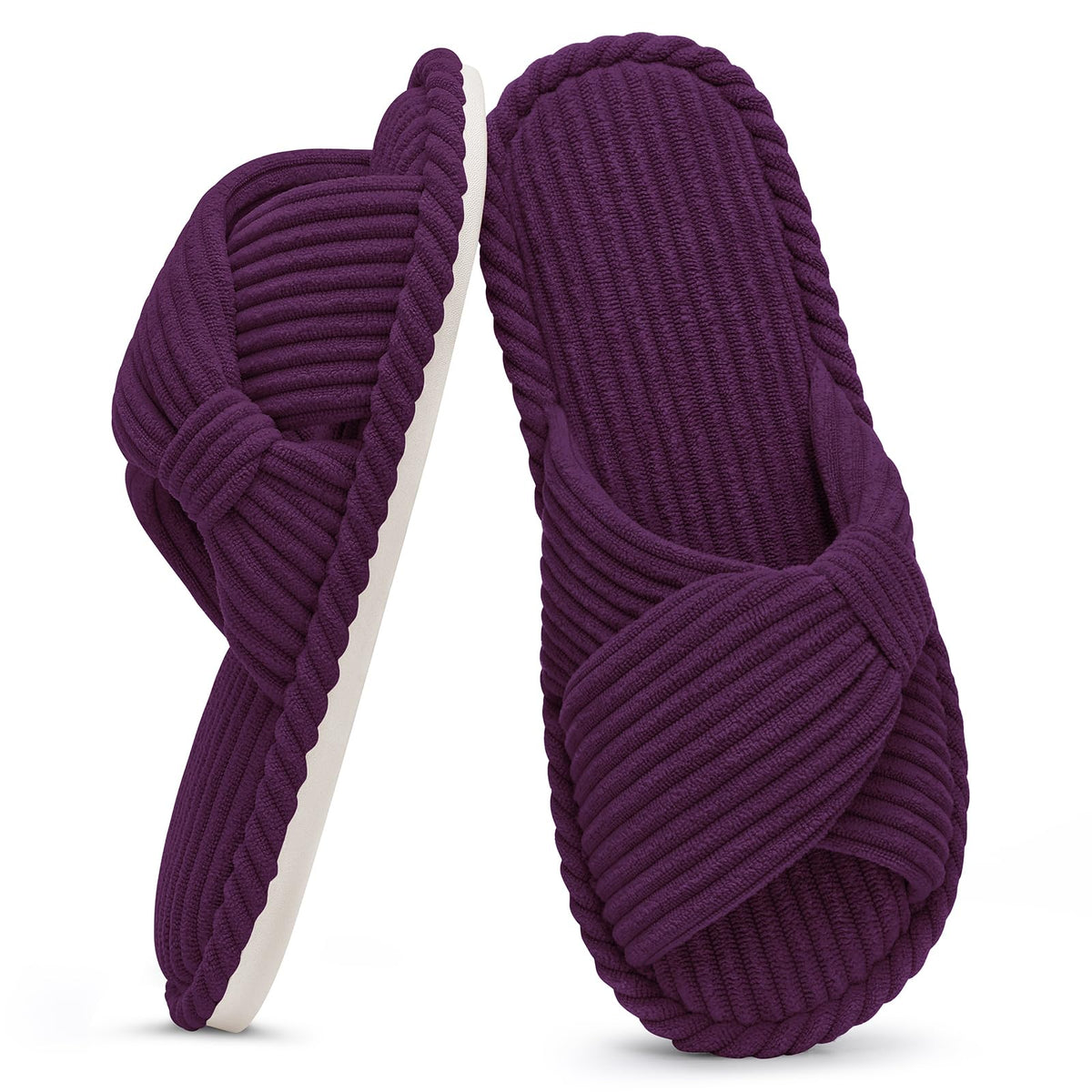 Summer House Slippers for Women Corduroy Open Toe Indoor Slippers
