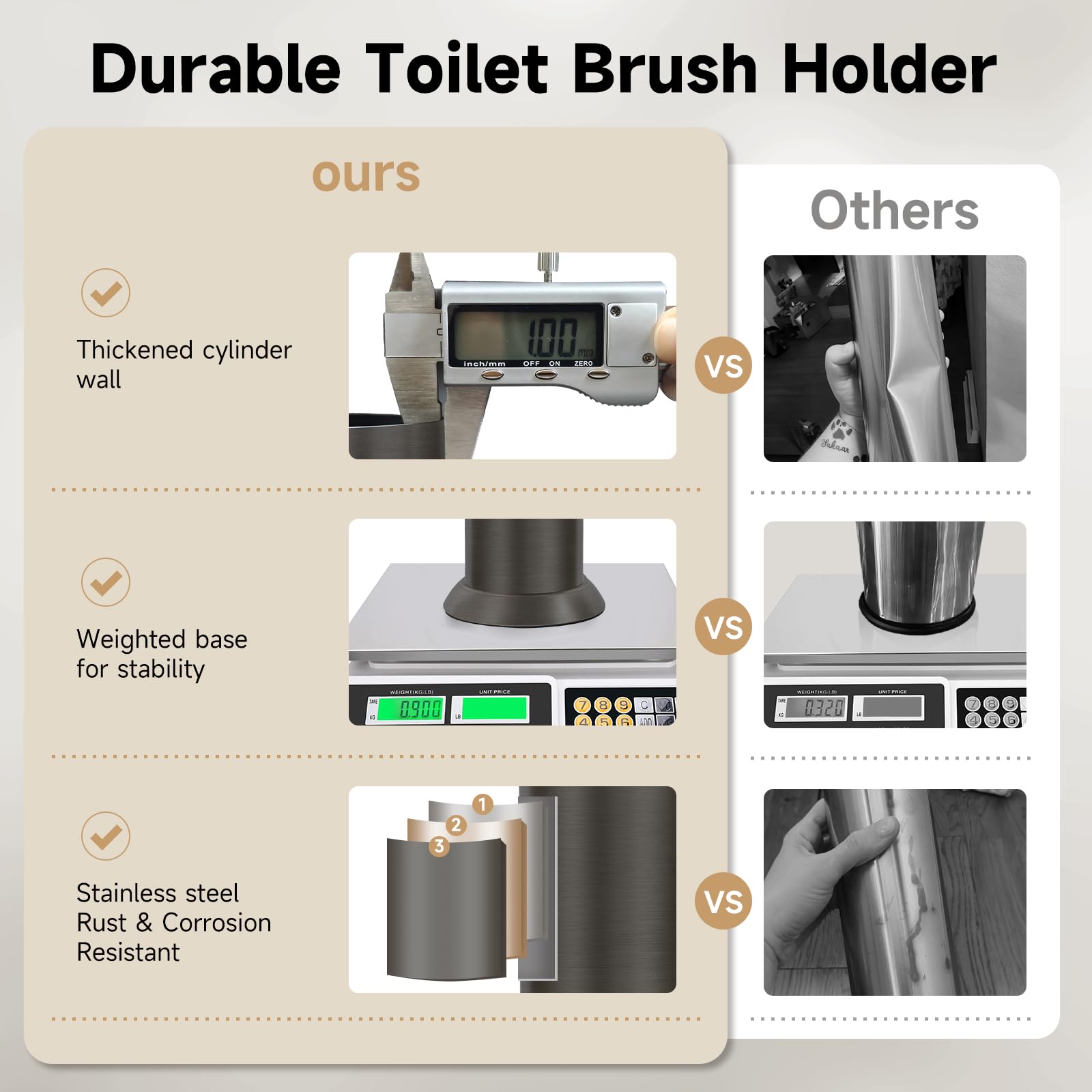 Pewter Toilet Brush and Holder (35 Ounce)