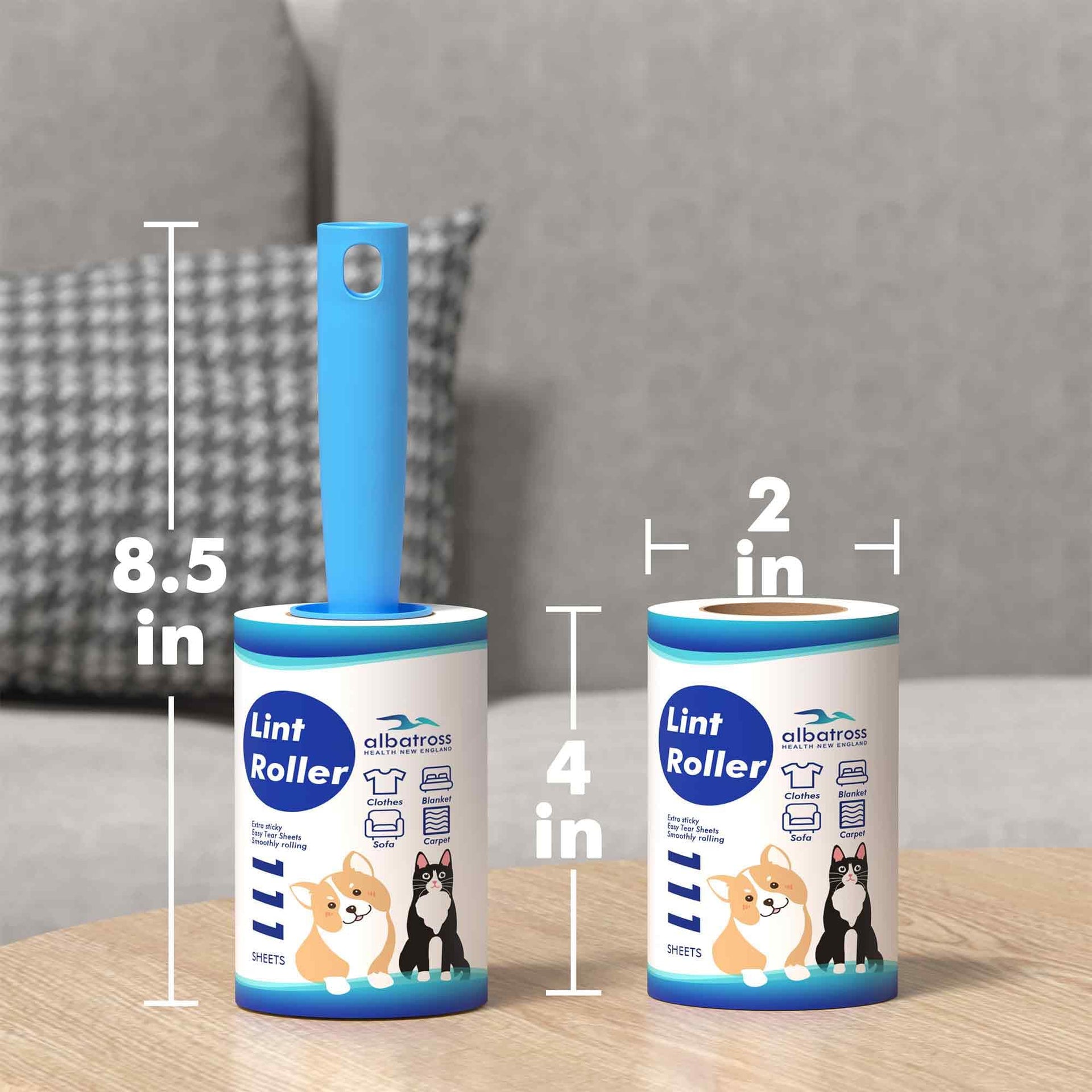 Lint Rollers for Pet Hair Extra Sticky (888 Count)