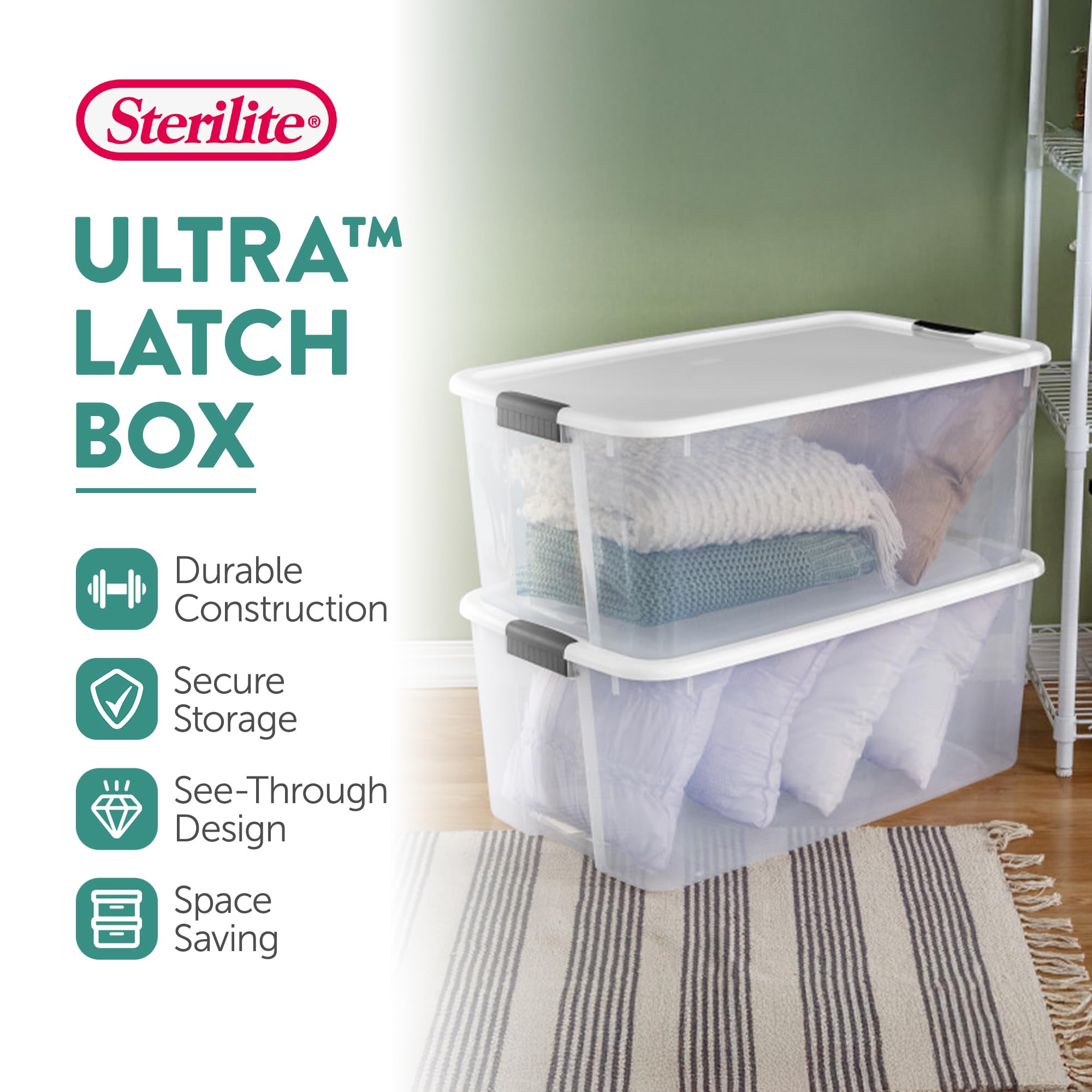 Ultra Latch Box with Lids for Home and Office (8 Count)