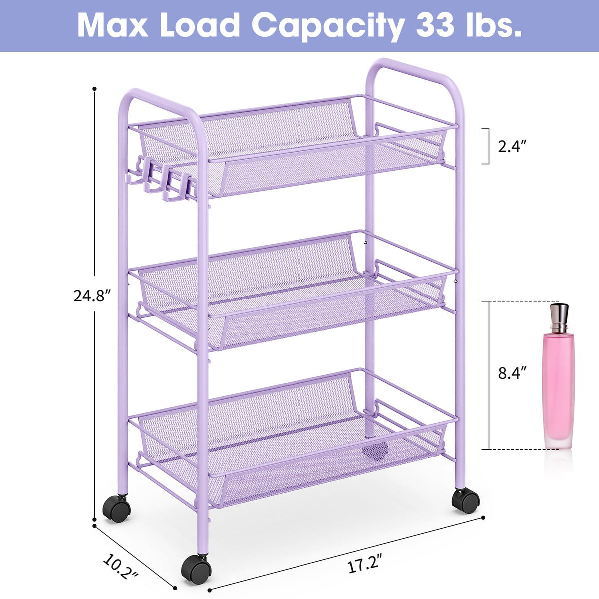 3 Tier Rolling Cart