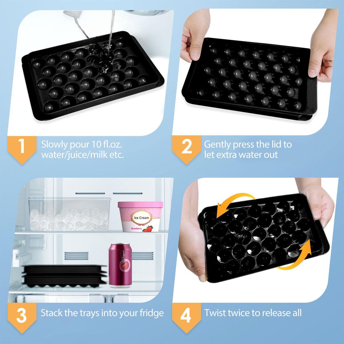 Ice Cube Tray with Lid and Bin (2 Count)