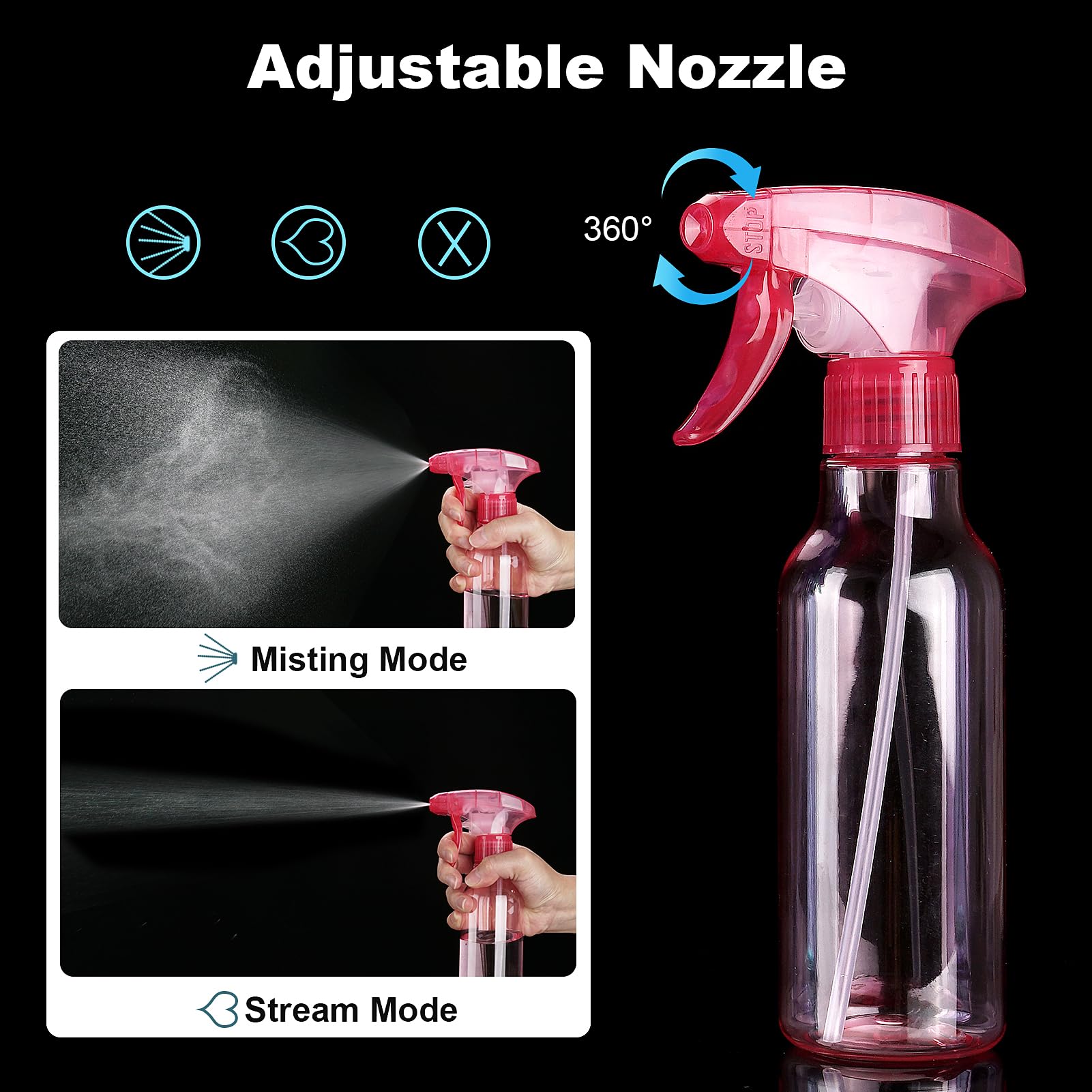 Plastic Spray Bottles 8.8oz (2 Count)