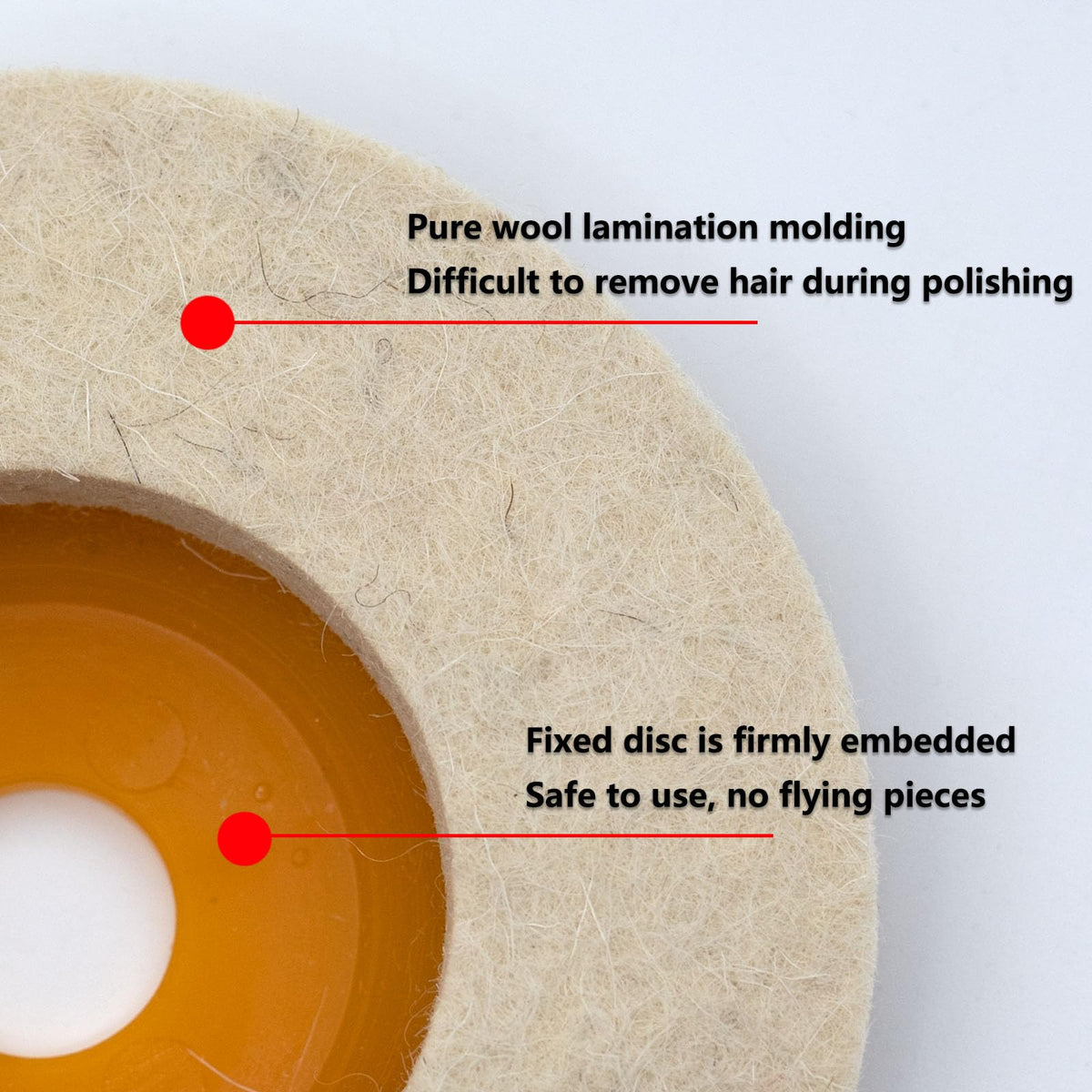 10 Pcs 4.5 Inch Wool Felt Polishing Wheel Disc (10 Count)