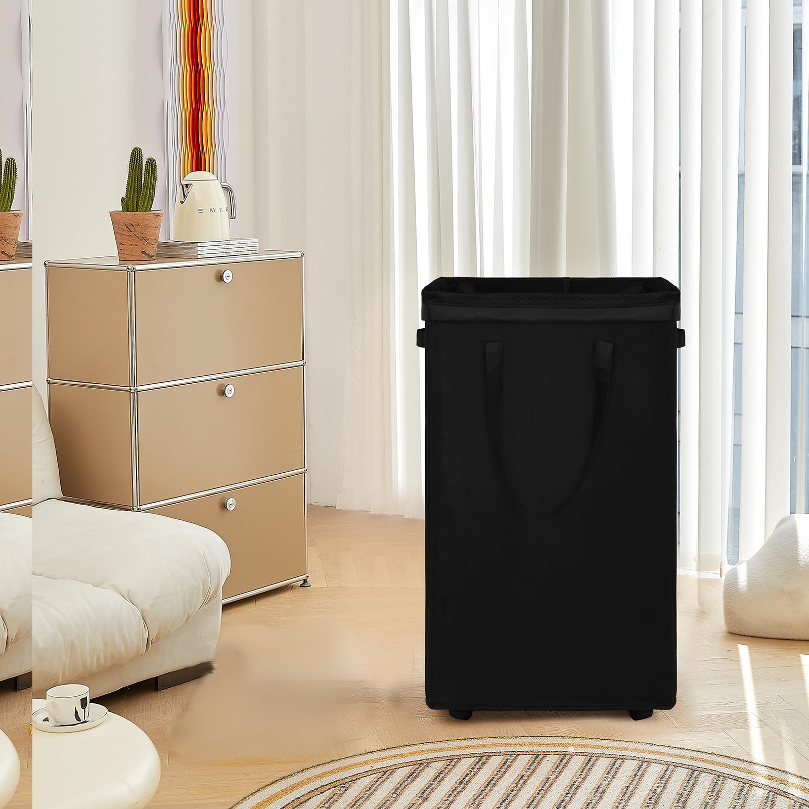 90L X Large Rolling Laundry Basket Hamper on Wheels