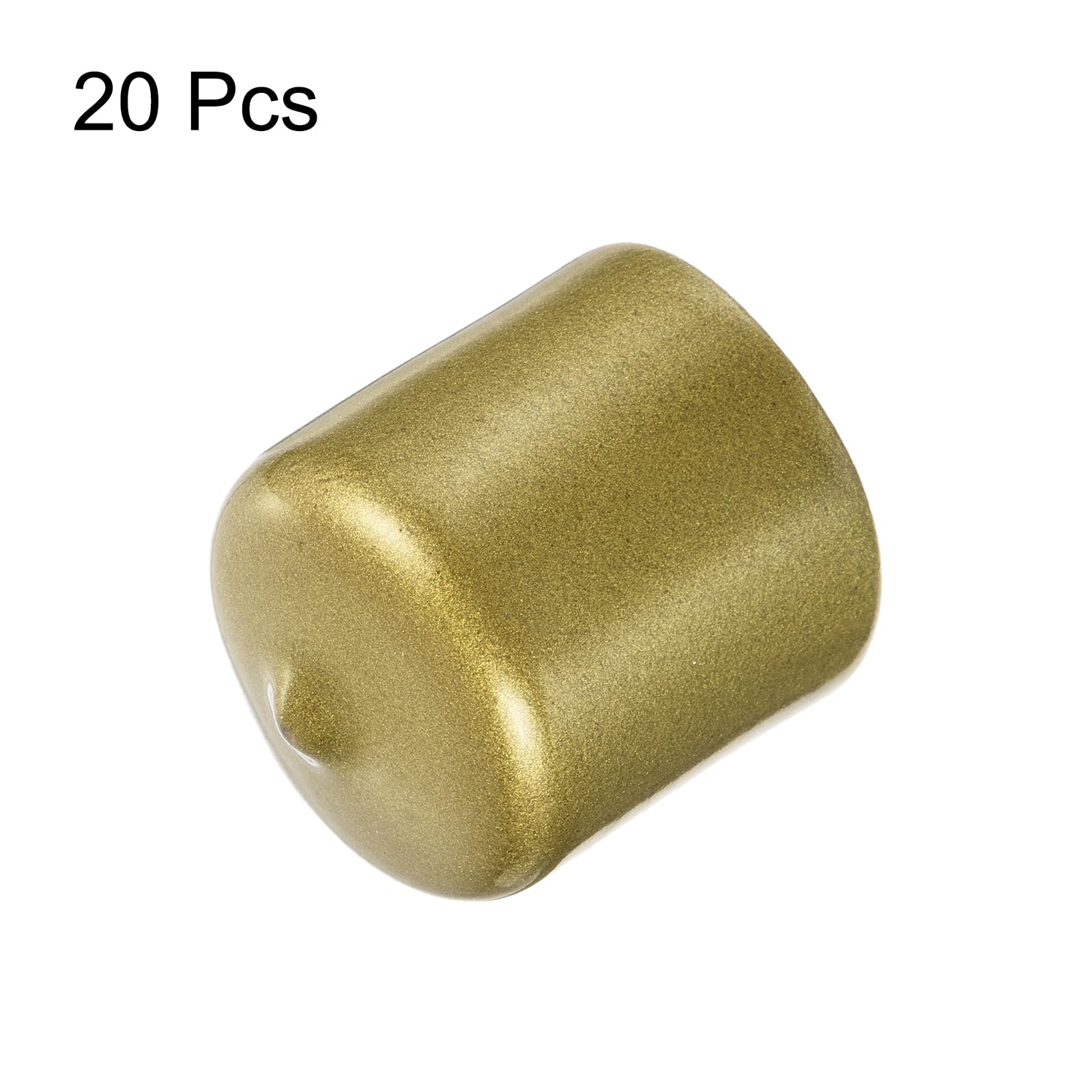 20pcs Rubber End Caps 30mm ID Vinyl Round Tube Bolt Cap Cover Thread Protectors Gold