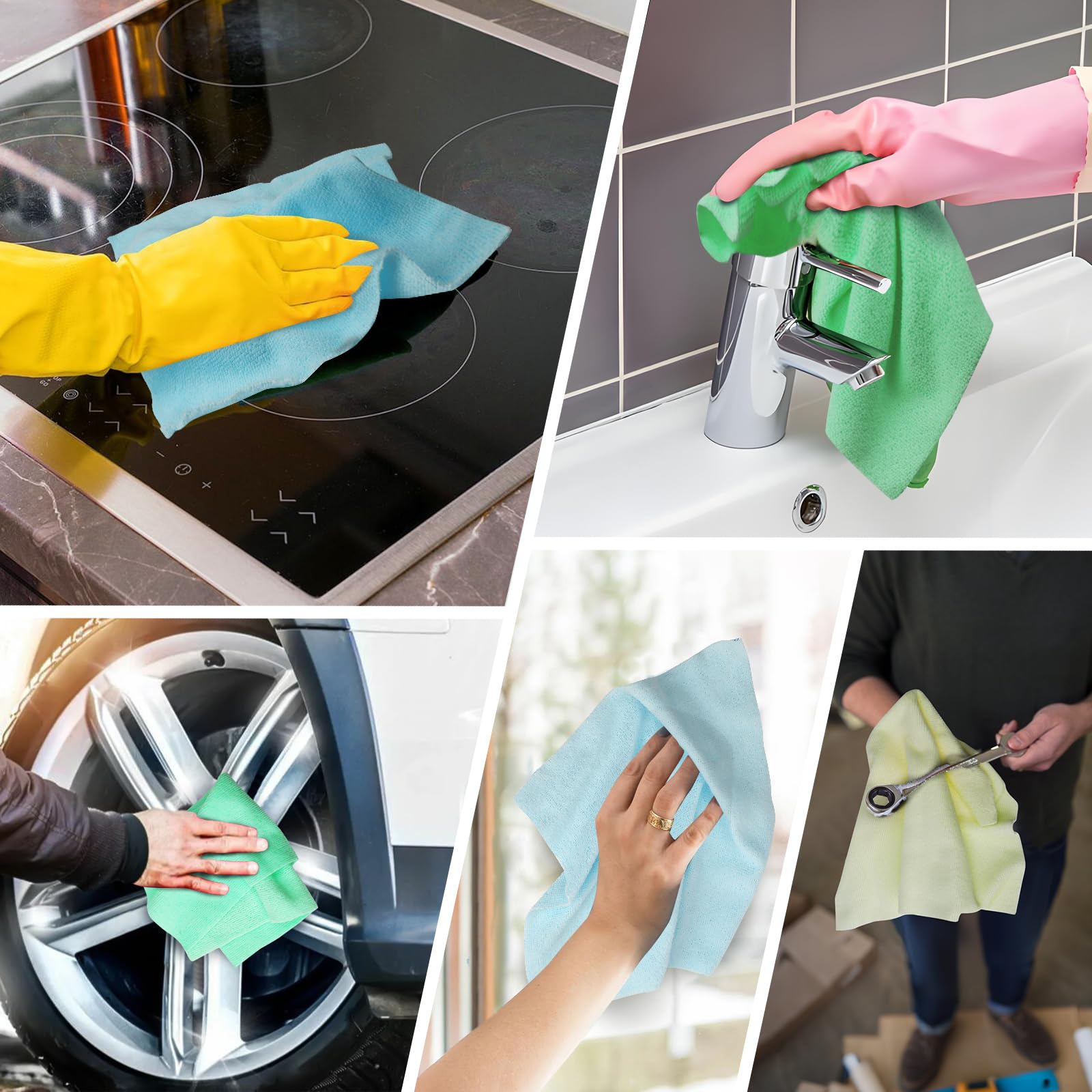 Shop Towels 20 Pack Edgeless Microfiber Cleaning Cloths (20 Count)