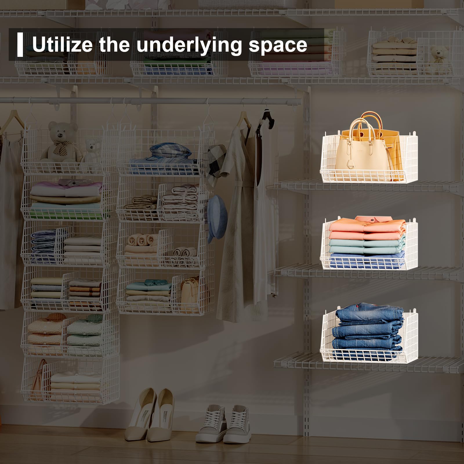6 Tier Extra Large Hanging Closet Organizer (6 Count)