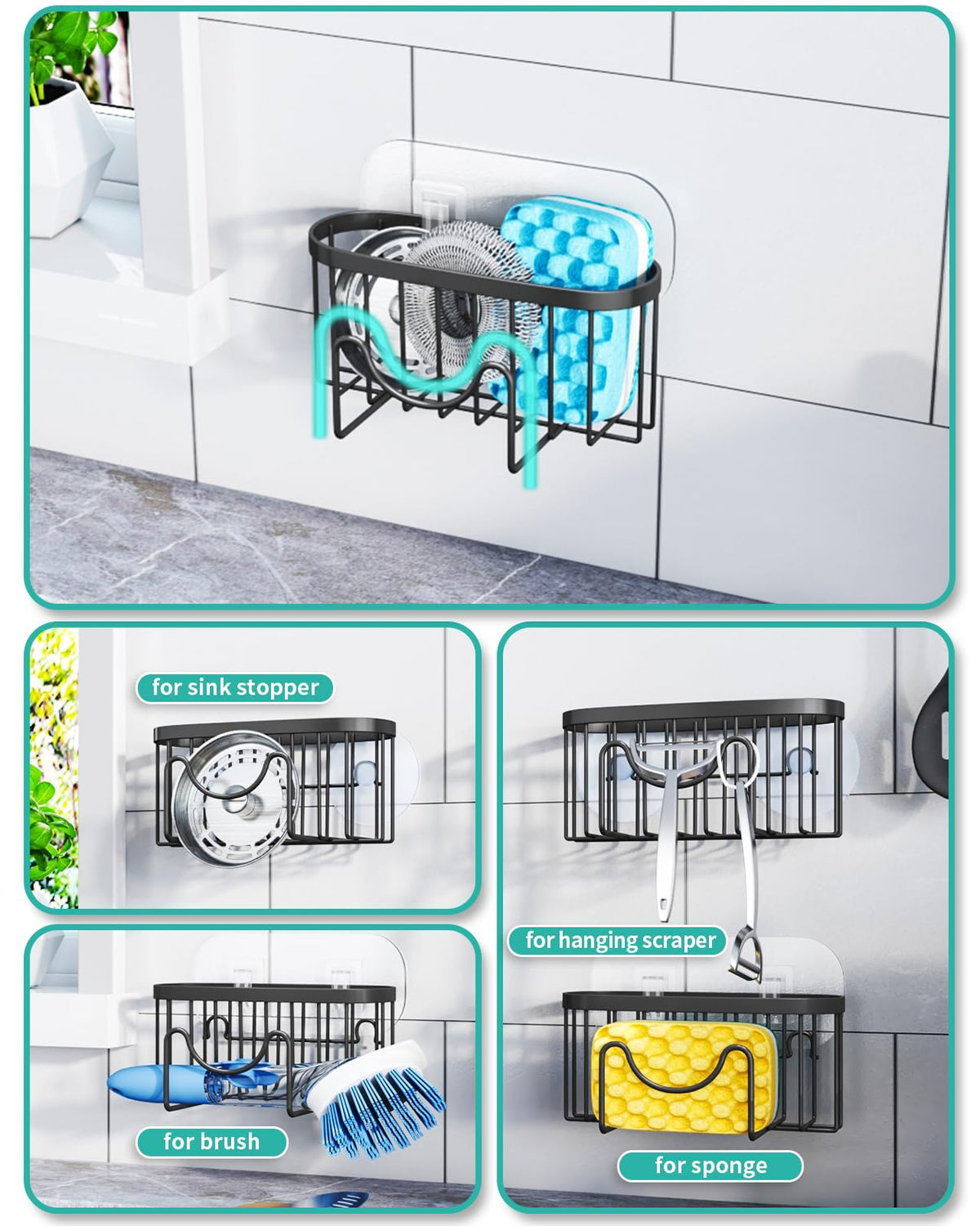 Multifunctional Sponge Holder with Unique M