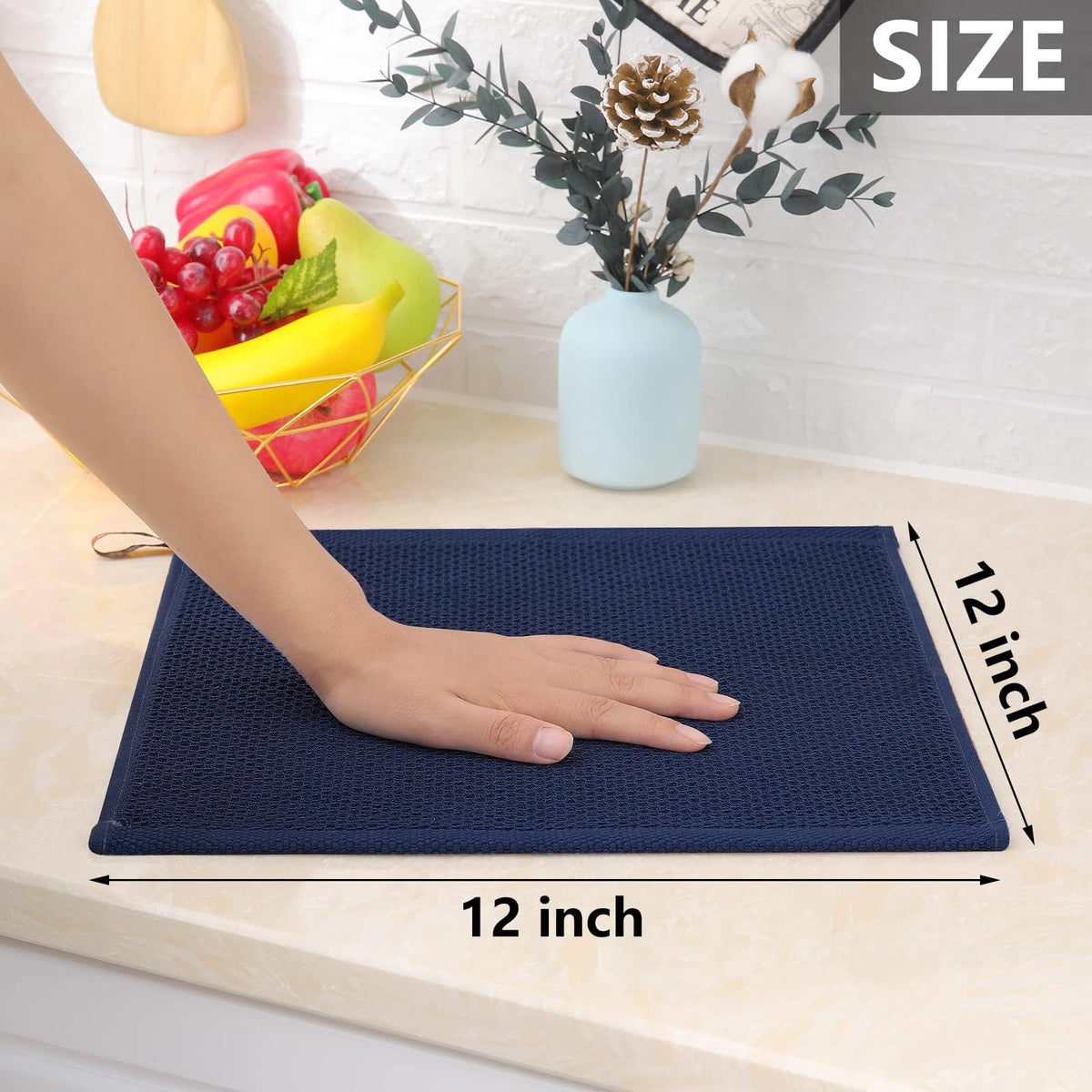 100% Cotton Waffle Weave Kitchen Dish Cloths 8 (8 Count)