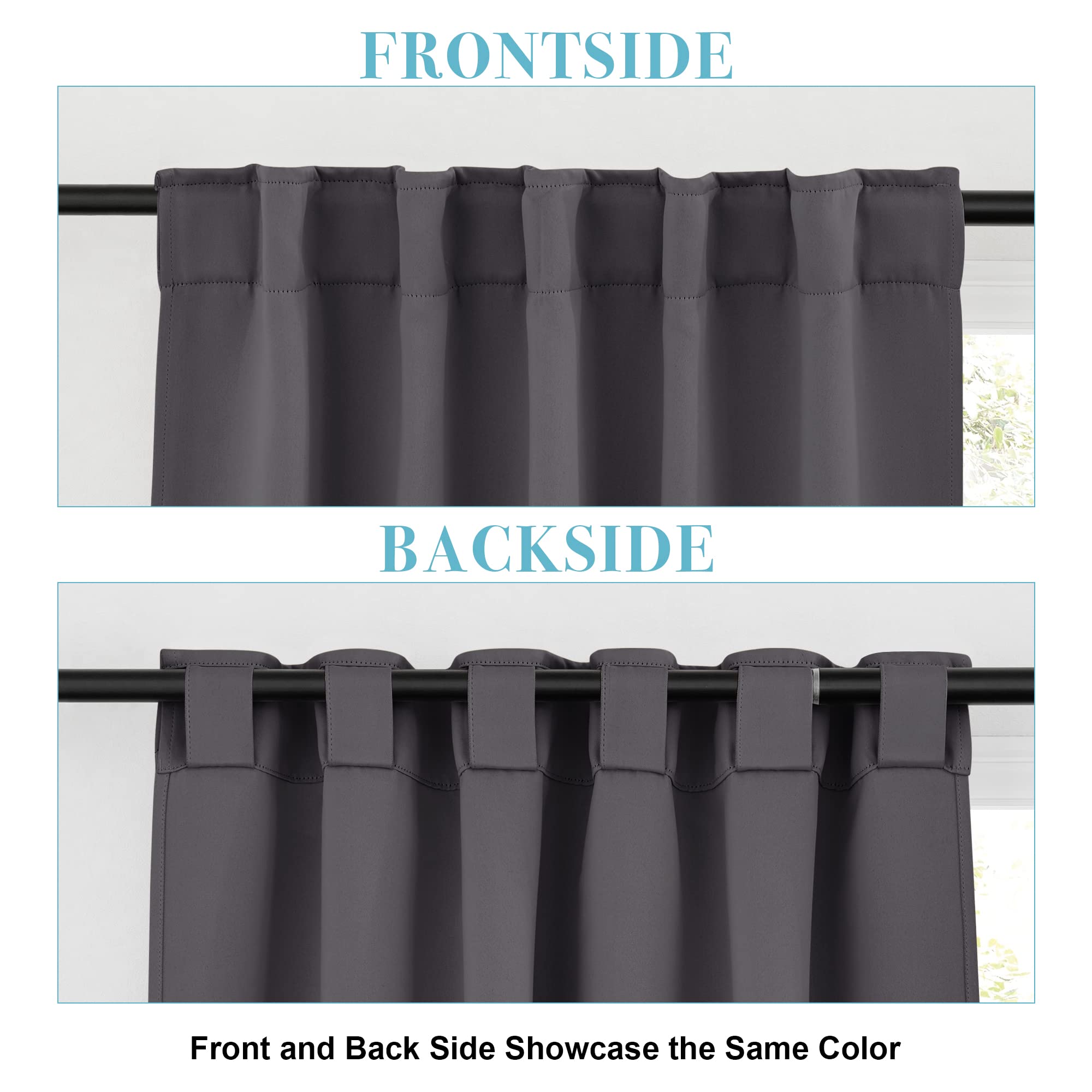 Small Window Curtains Blackout for Kitchen Bathroom Cafe RV Camper (2 Count)