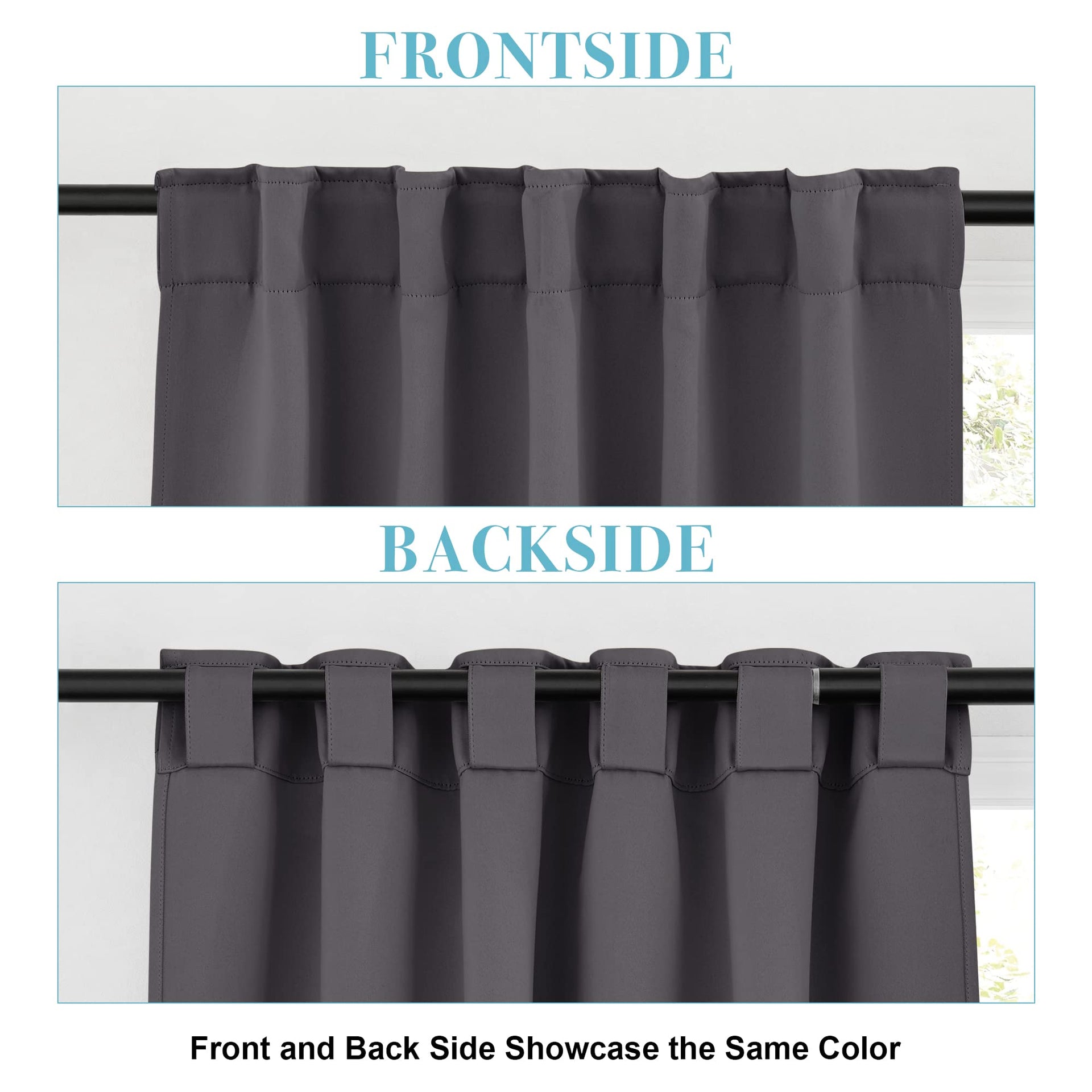 Blackout Curtains for Living Room Bedroom Nursery Office Laundry (2 Count)