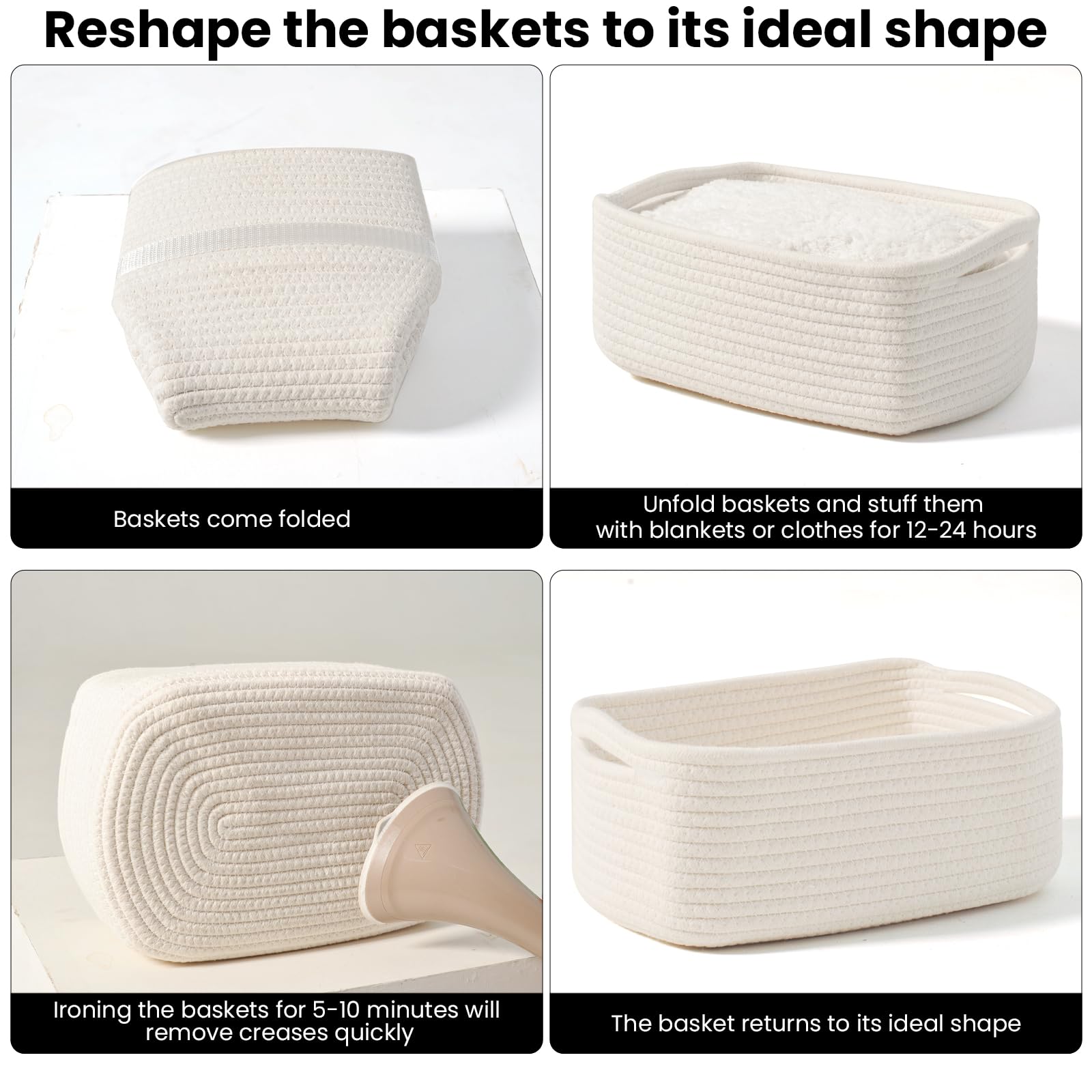 Small Storage Baskets for Organizing (3 Count)