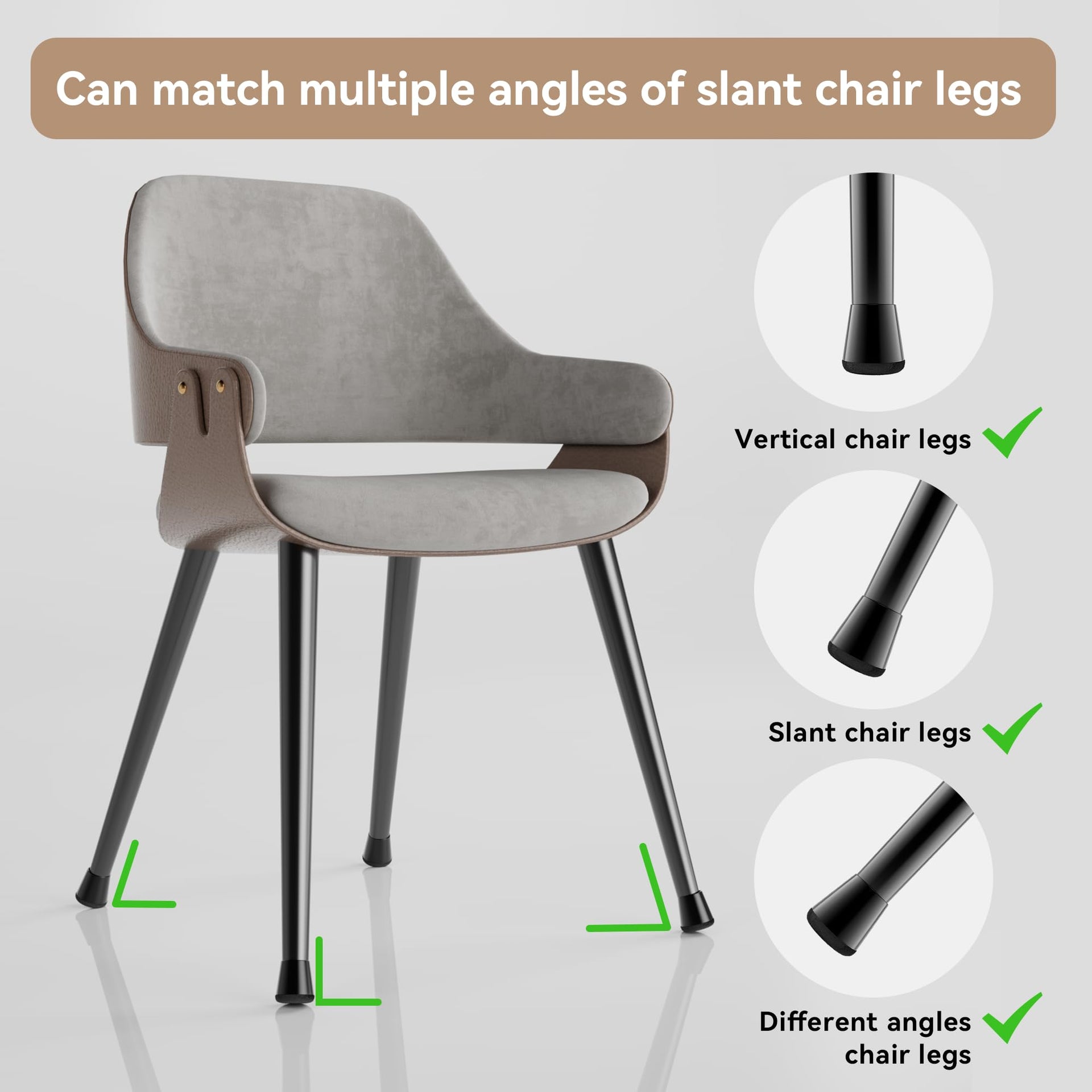 24PCS Extra Small Chair Leg Floor Protectors for Hardwood Floors
