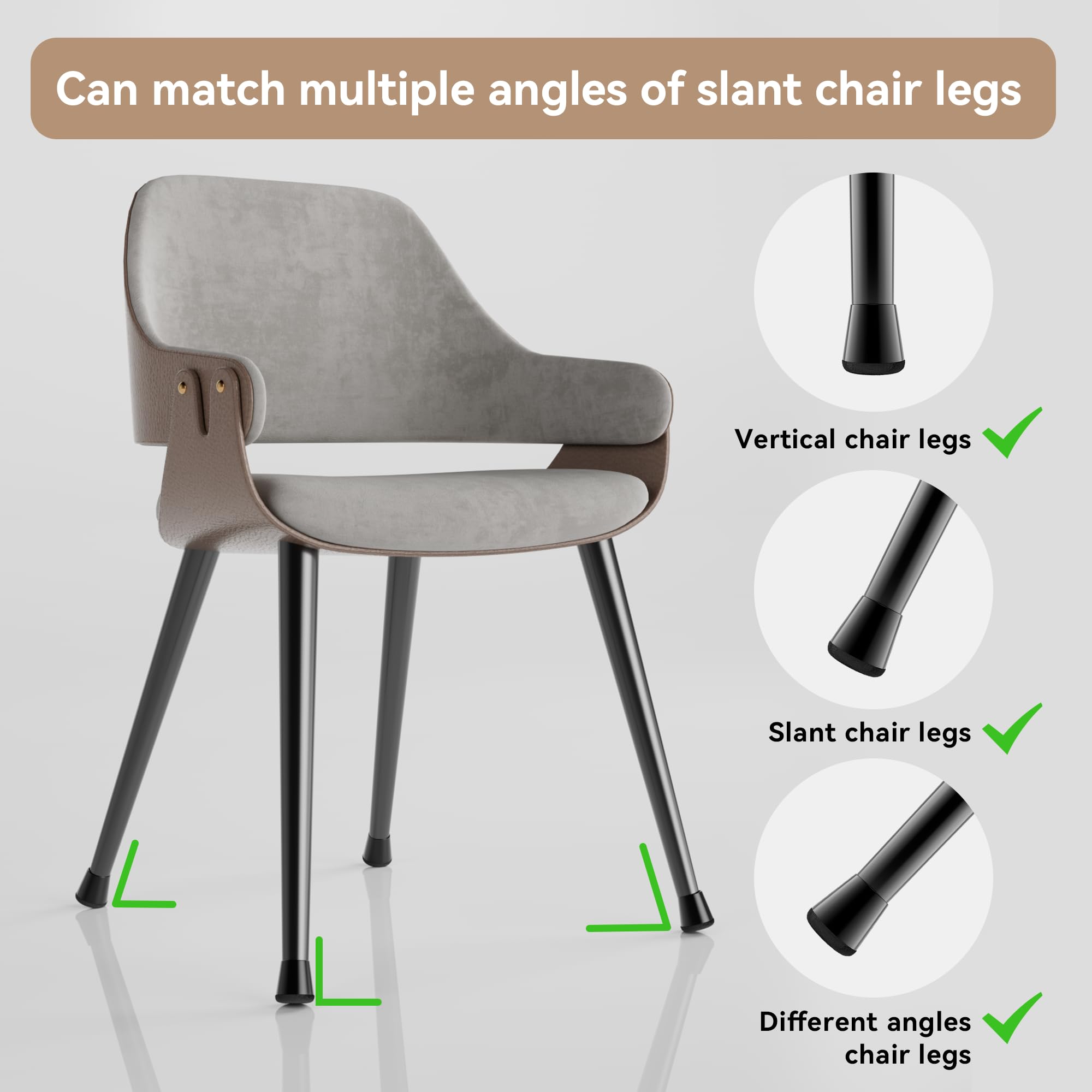 24PCS Extra Small Chair Leg Floor Protectors for Hardwood Floors