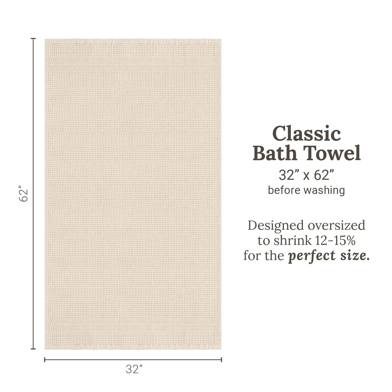 Waffle Towels for Bathroom (2 Count)