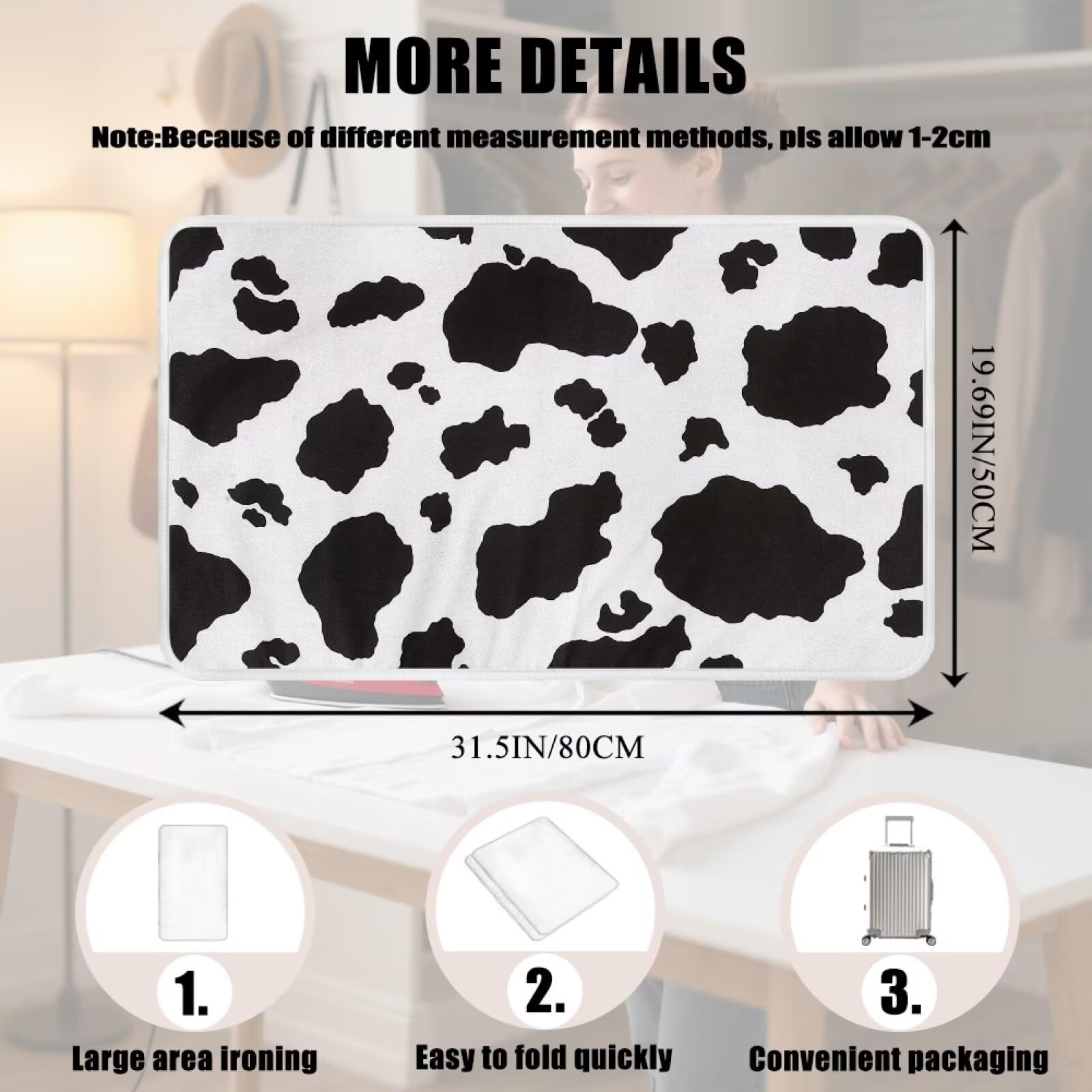 Cow Print Ironing Mat Portable Ironing Pad