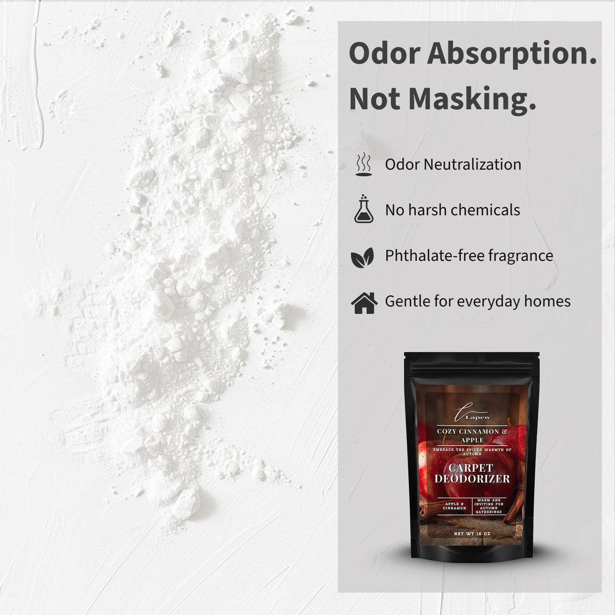 Cozy Cinnamon & Apple Carpet Deodorizer Powder (16 Ounce)